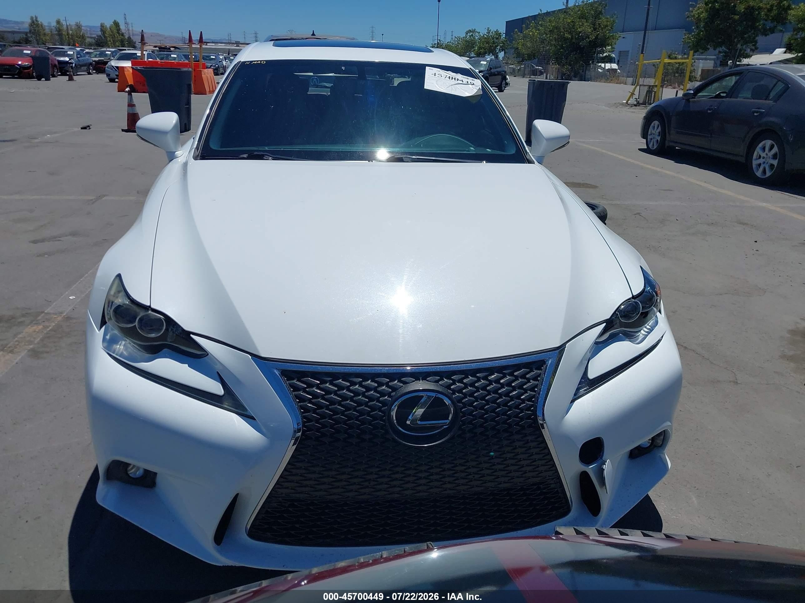 2014 Lexus Is 350   White vin: JTHBE1D25E5010737