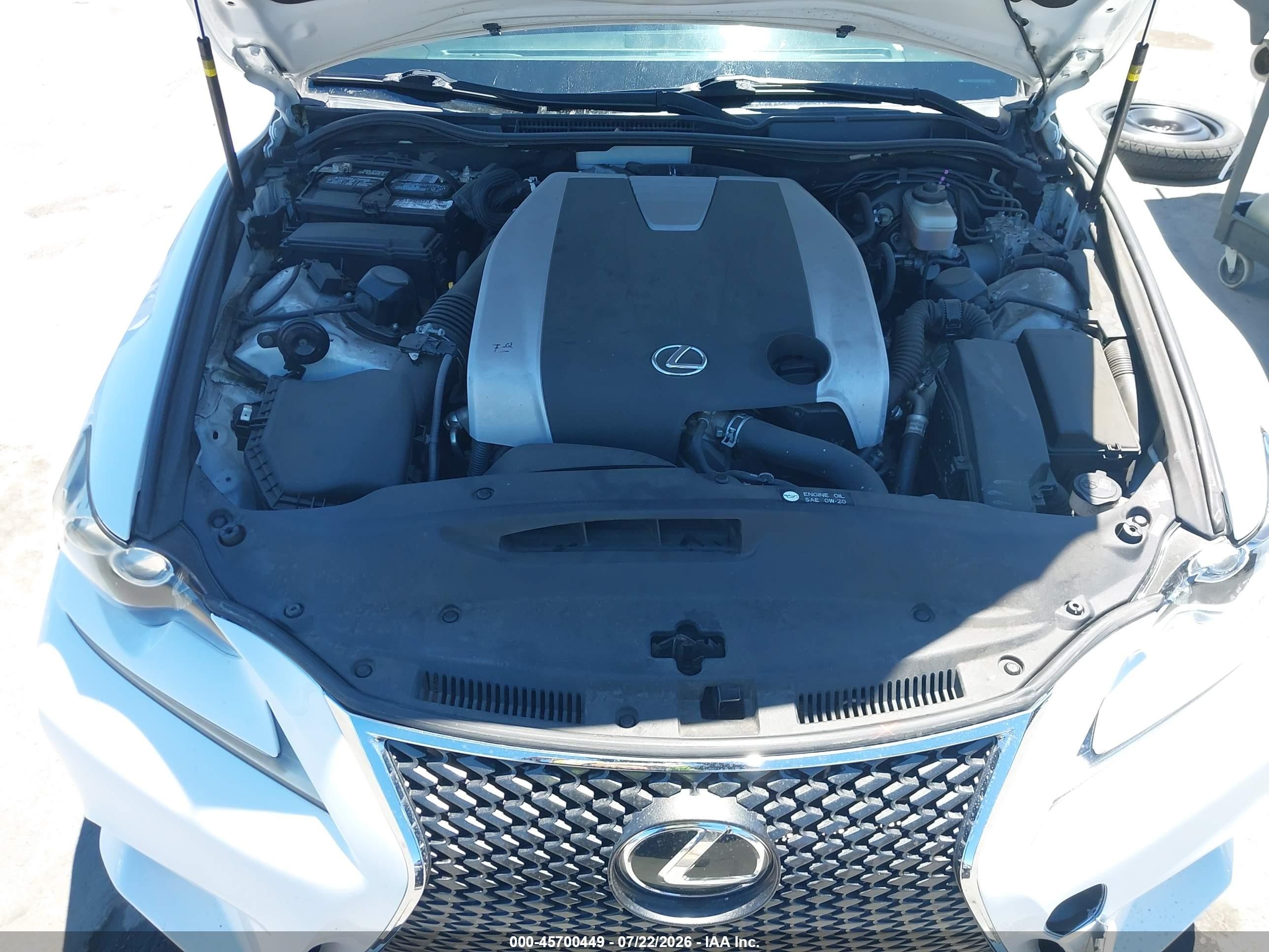 2014 Lexus Is 350   White vin: JTHBE1D25E5010737
