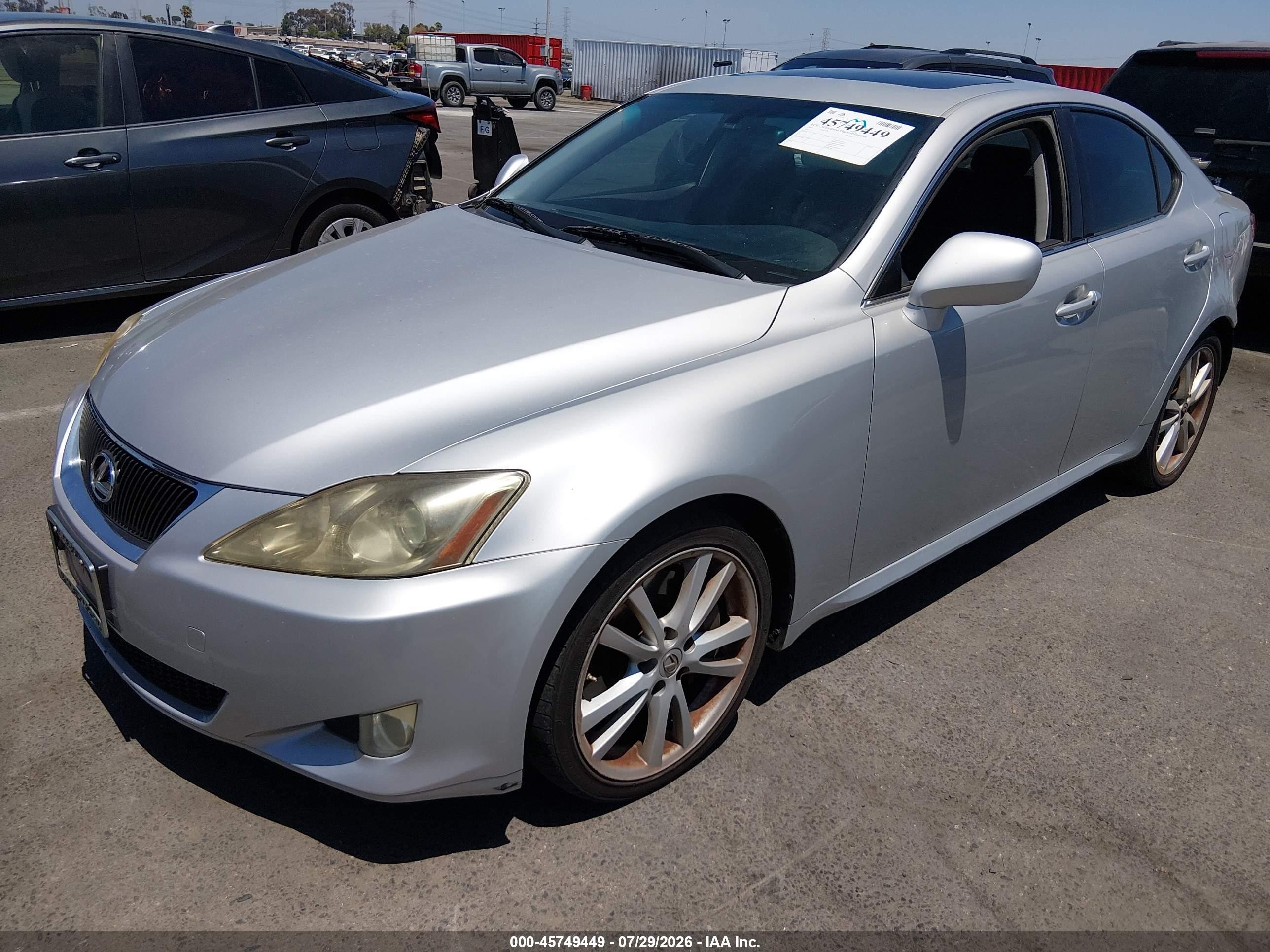 2007 Lexus Is 350   Silver vin: JTHBE262072008028