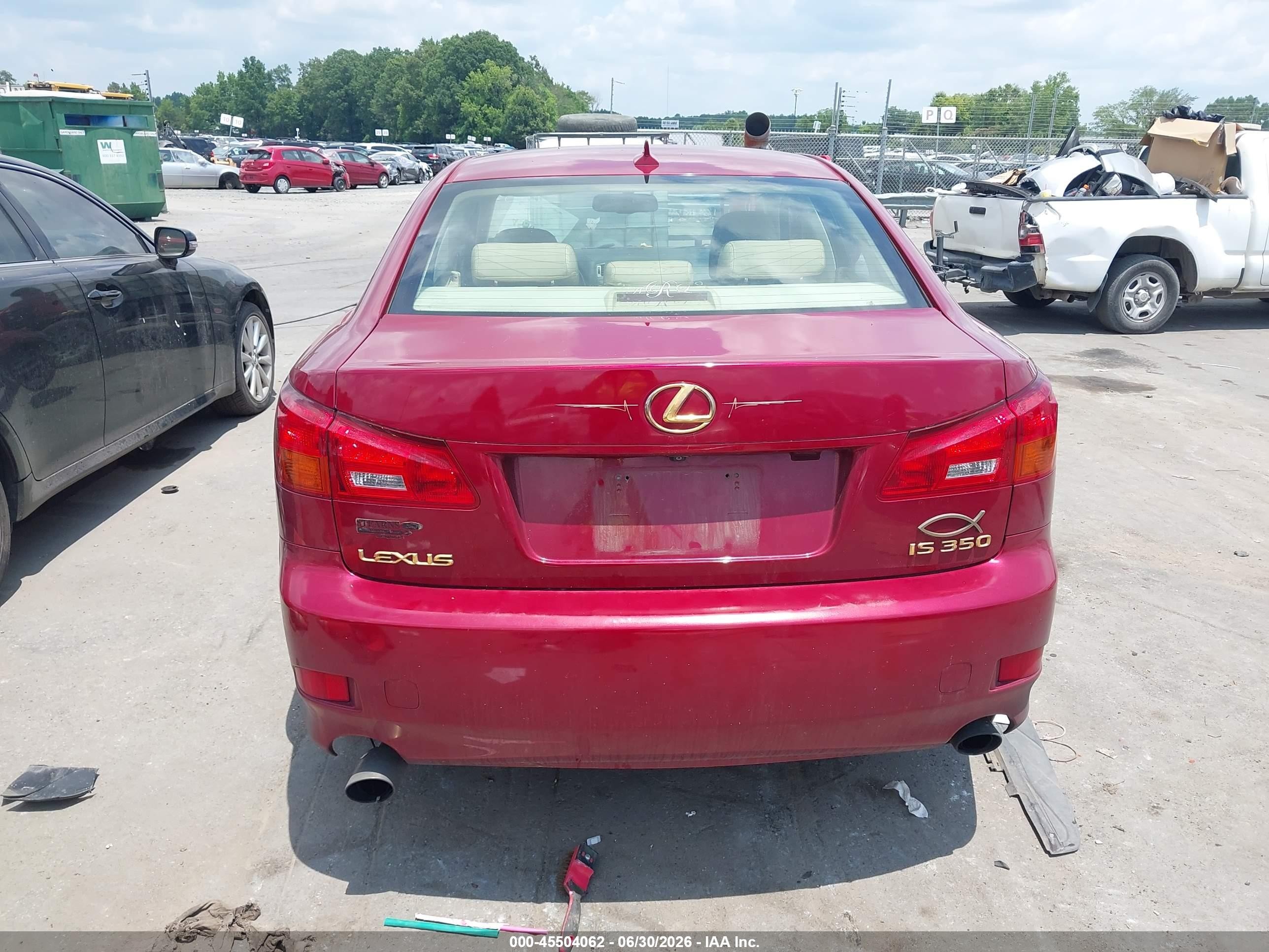 2007 Lexus Is 350   Red vin: JTHBE262075016399