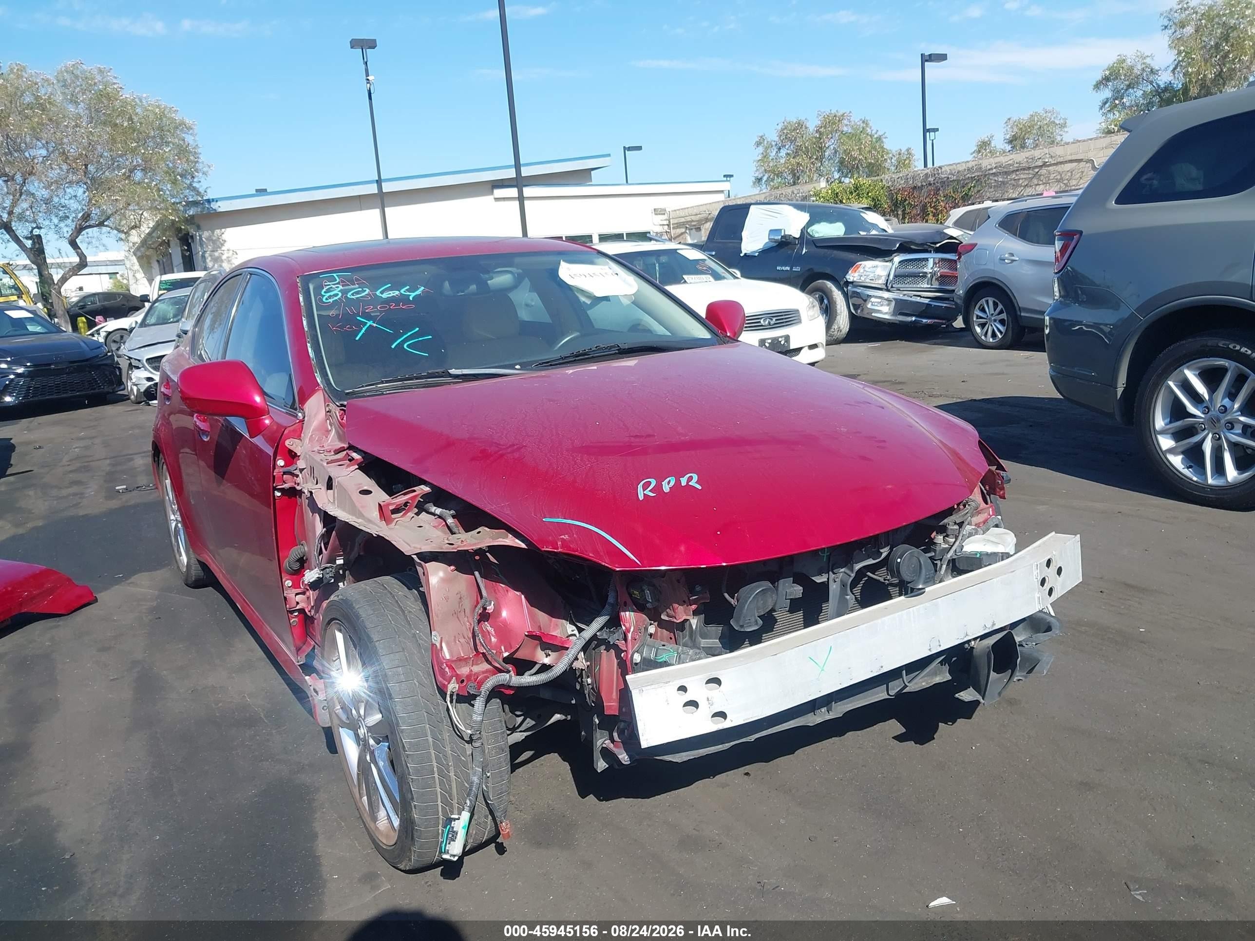 2006 Lexus Is 350   Red vin: JTHBE262165002669