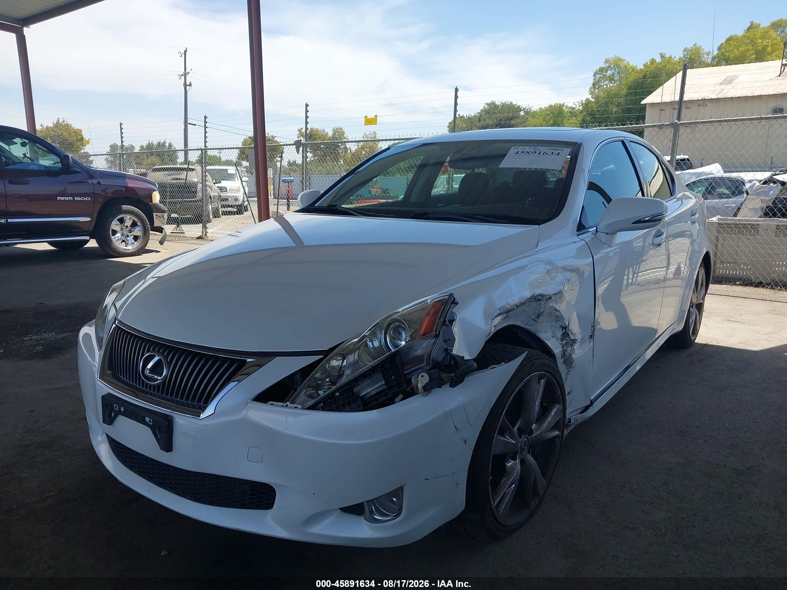 2009 Lexus Is 350 White vin: JTHBE262295022465