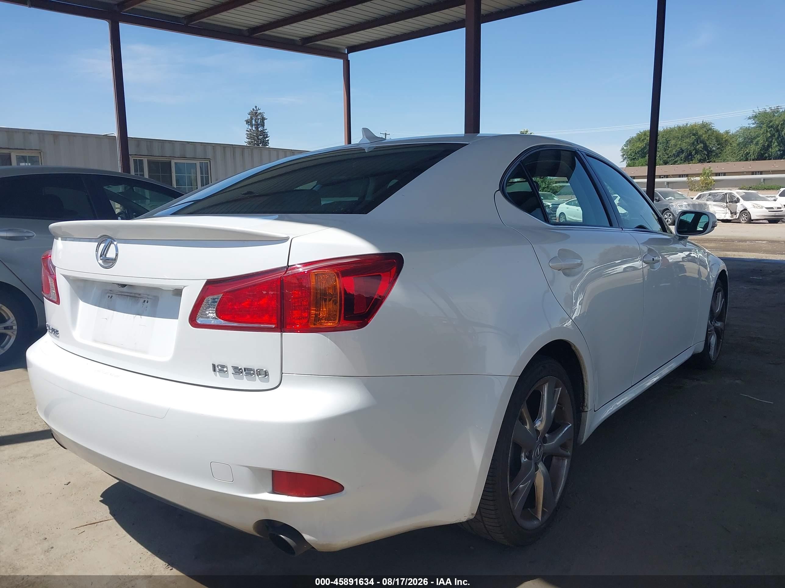 2009 Lexus Is 350 White vin: JTHBE262295022465