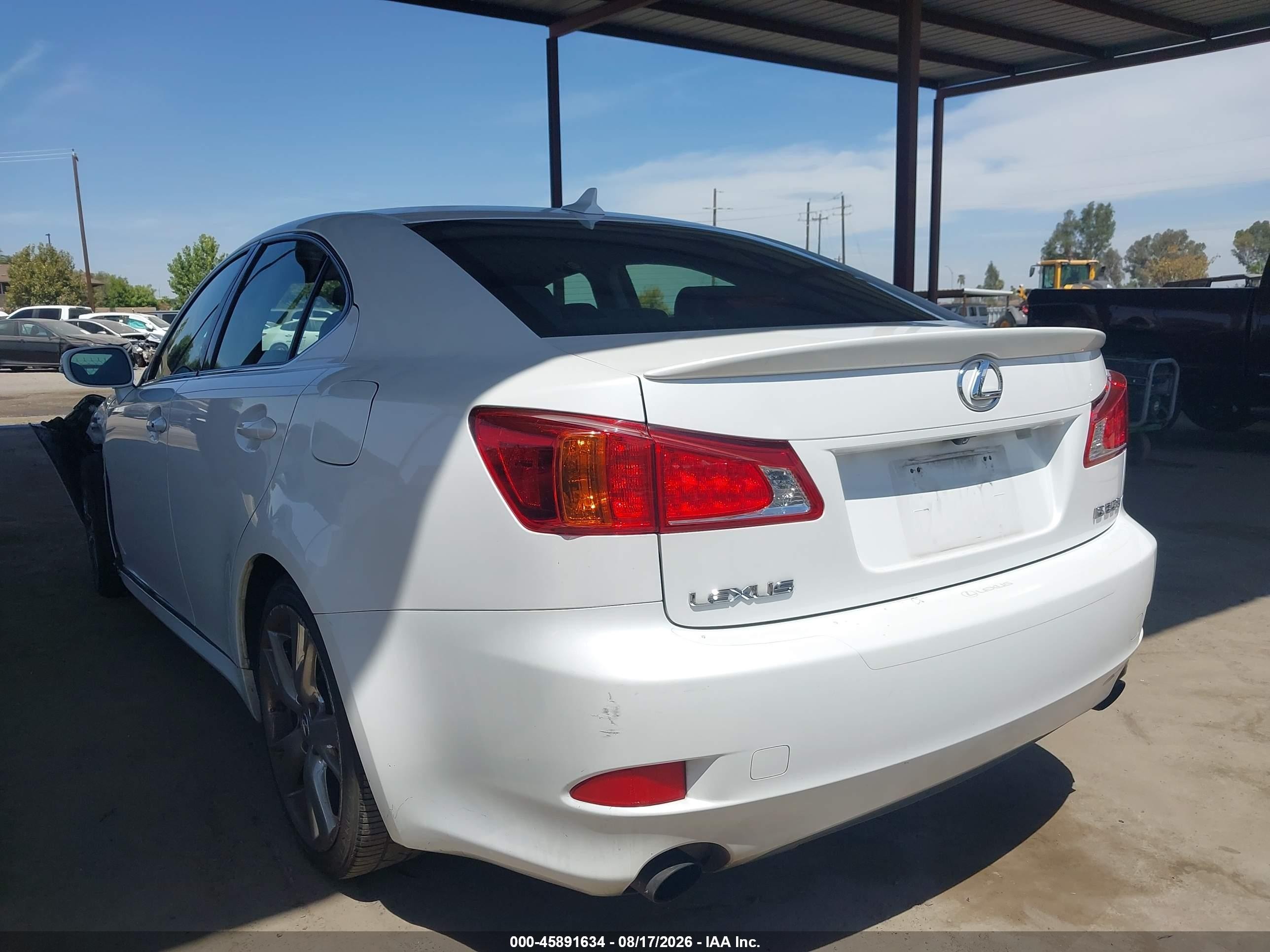 2009 Lexus Is 350 White vin: JTHBE262295022465