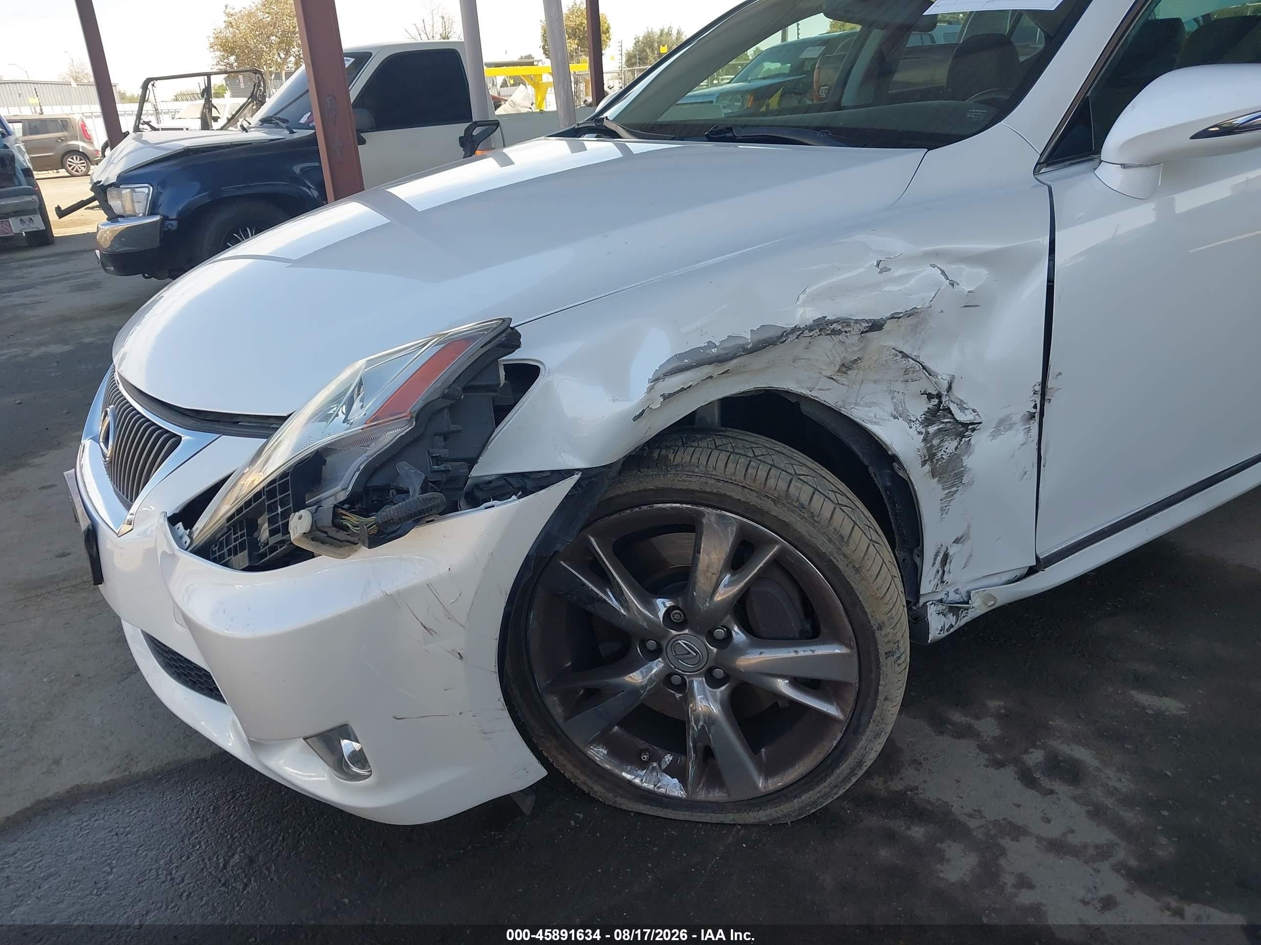 2009 Lexus Is 350 White vin: JTHBE262295022465