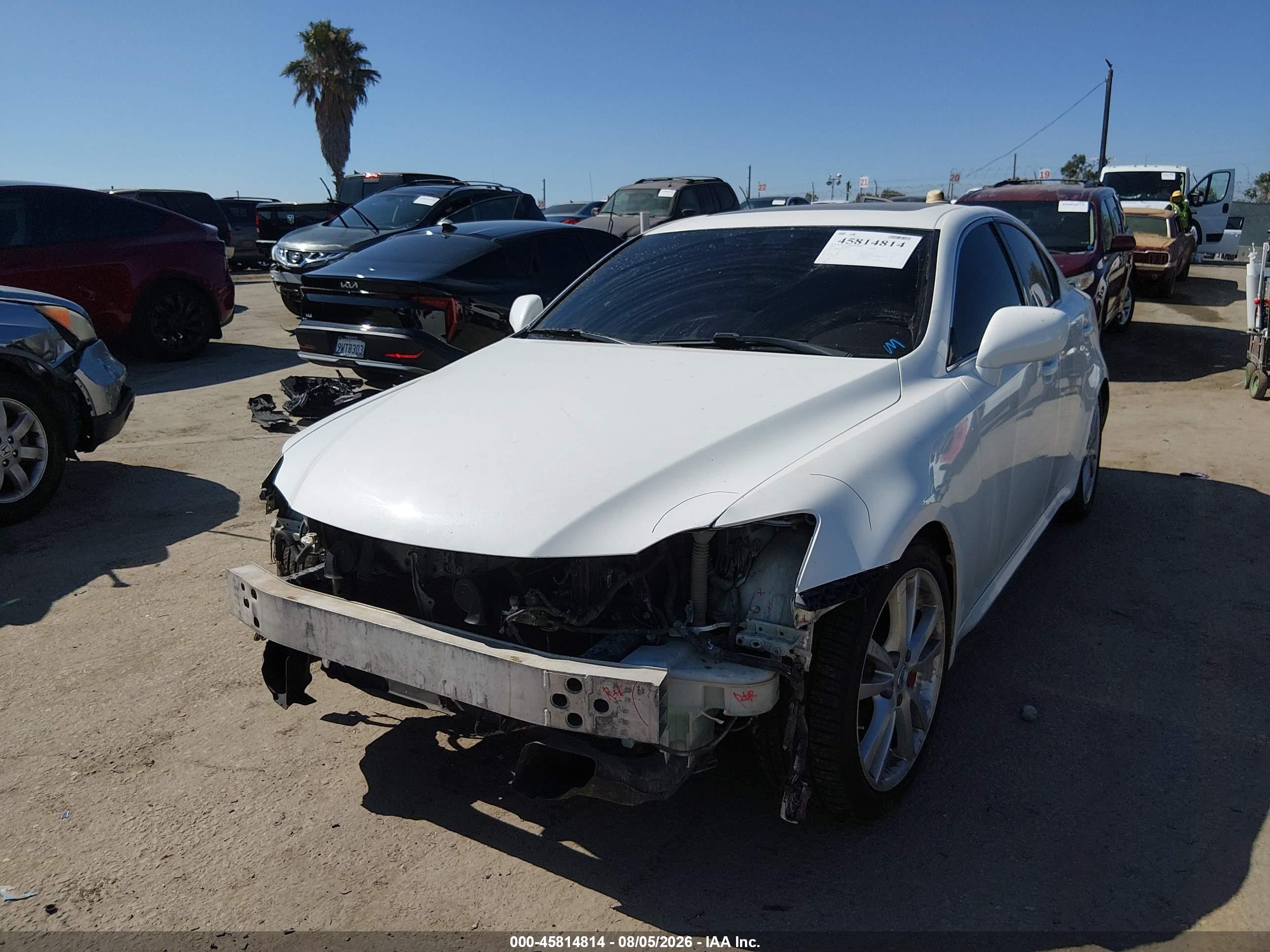 2006 Lexus Is 350   White vin: JTHBE262562005348