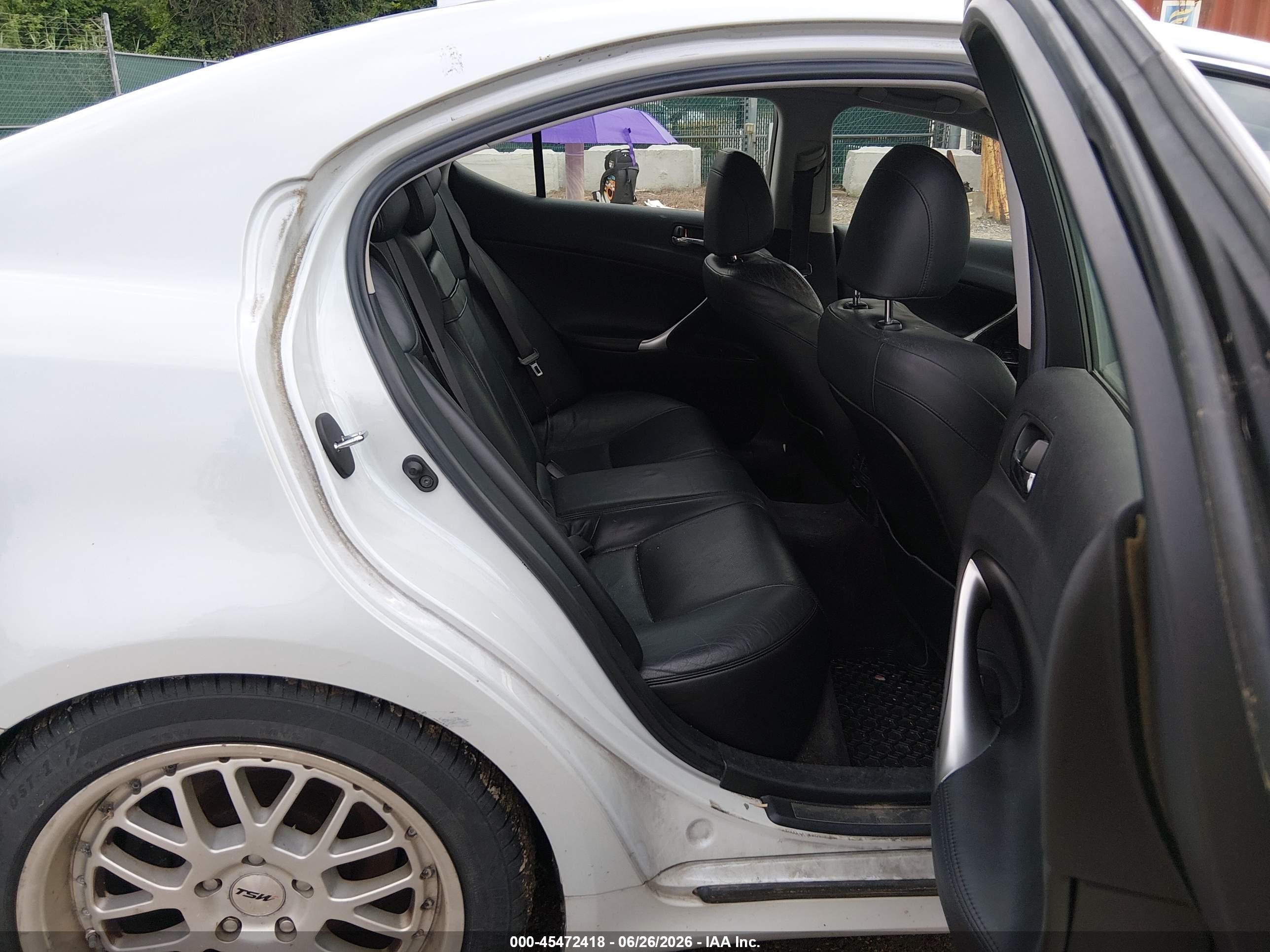 2007 Lexus Is 350 White vin: JTHBE262772008379