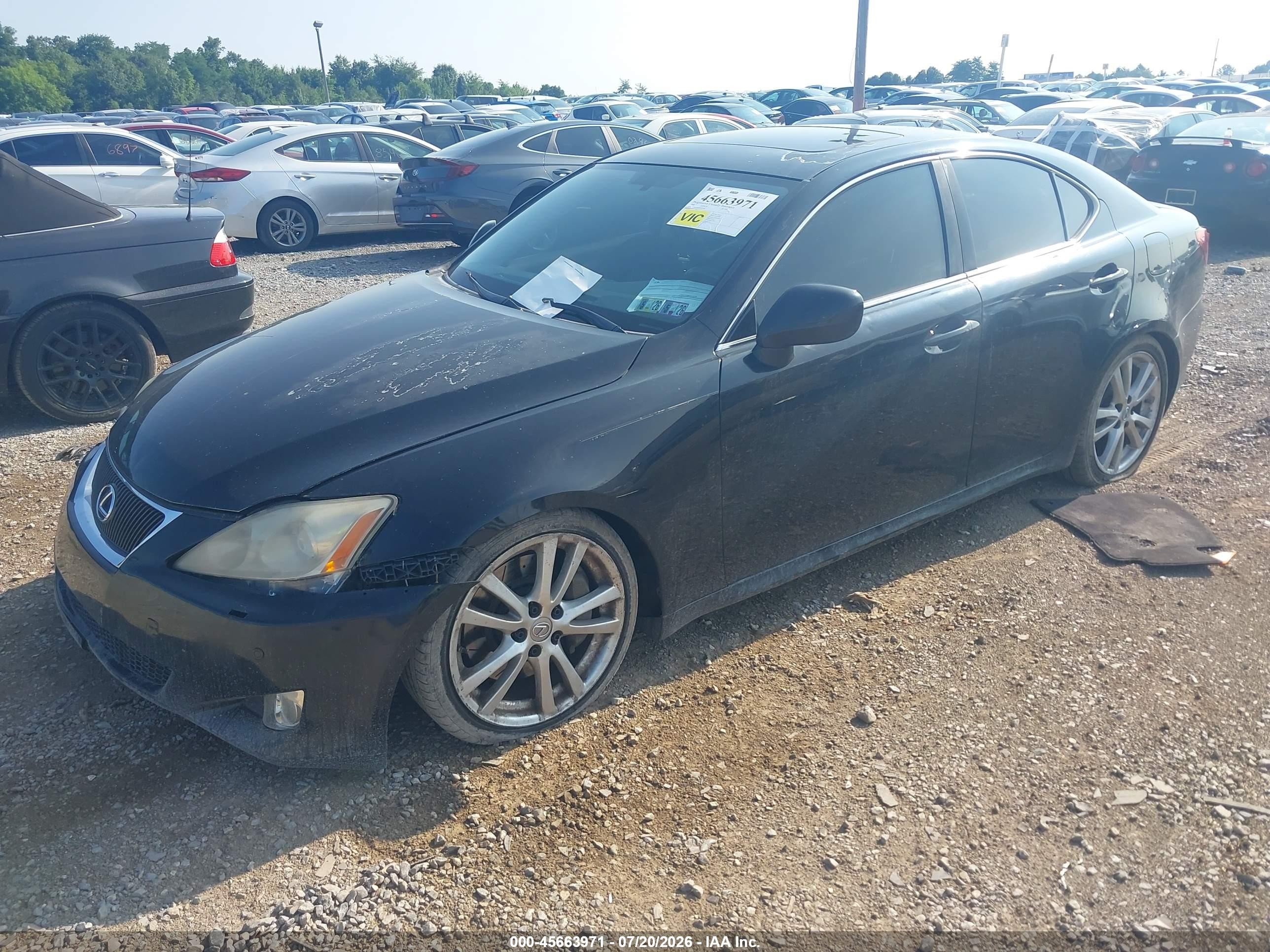 2008 Lexus Is 350   Black vin: JTHBE262882015245