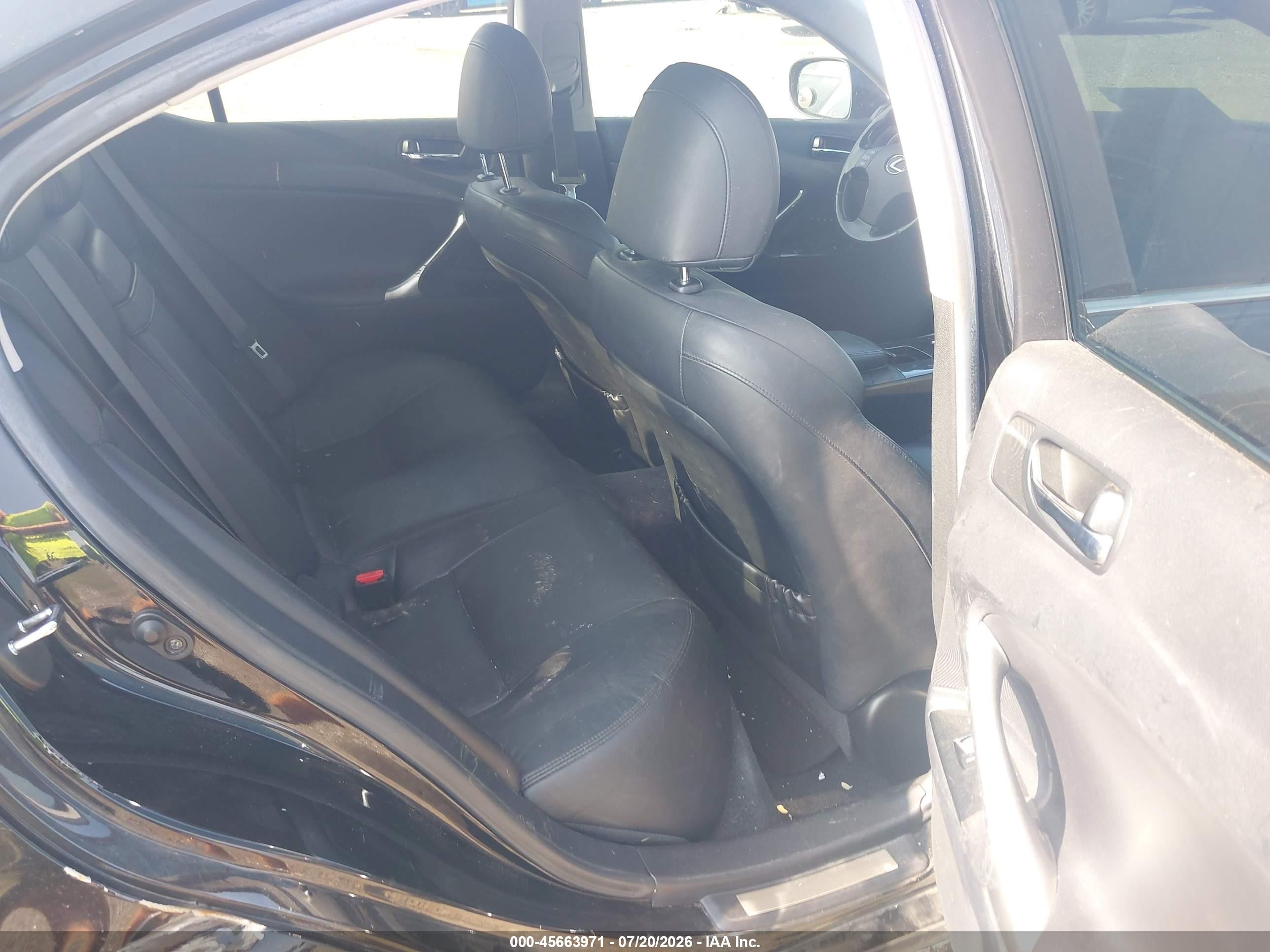 2008 Lexus Is 350   Black vin: JTHBE262882015245