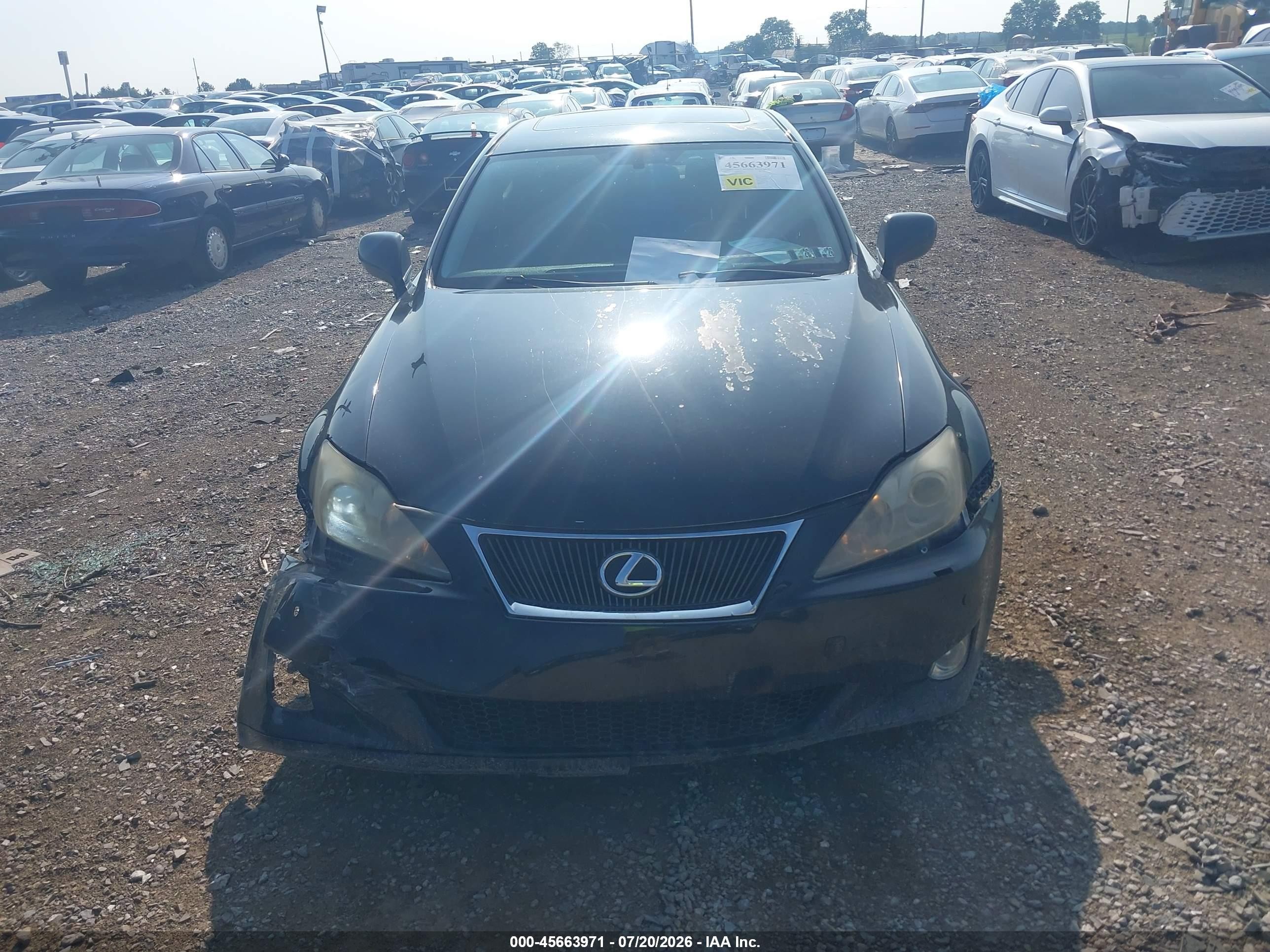 2008 Lexus Is 350   Black vin: JTHBE262882015245
