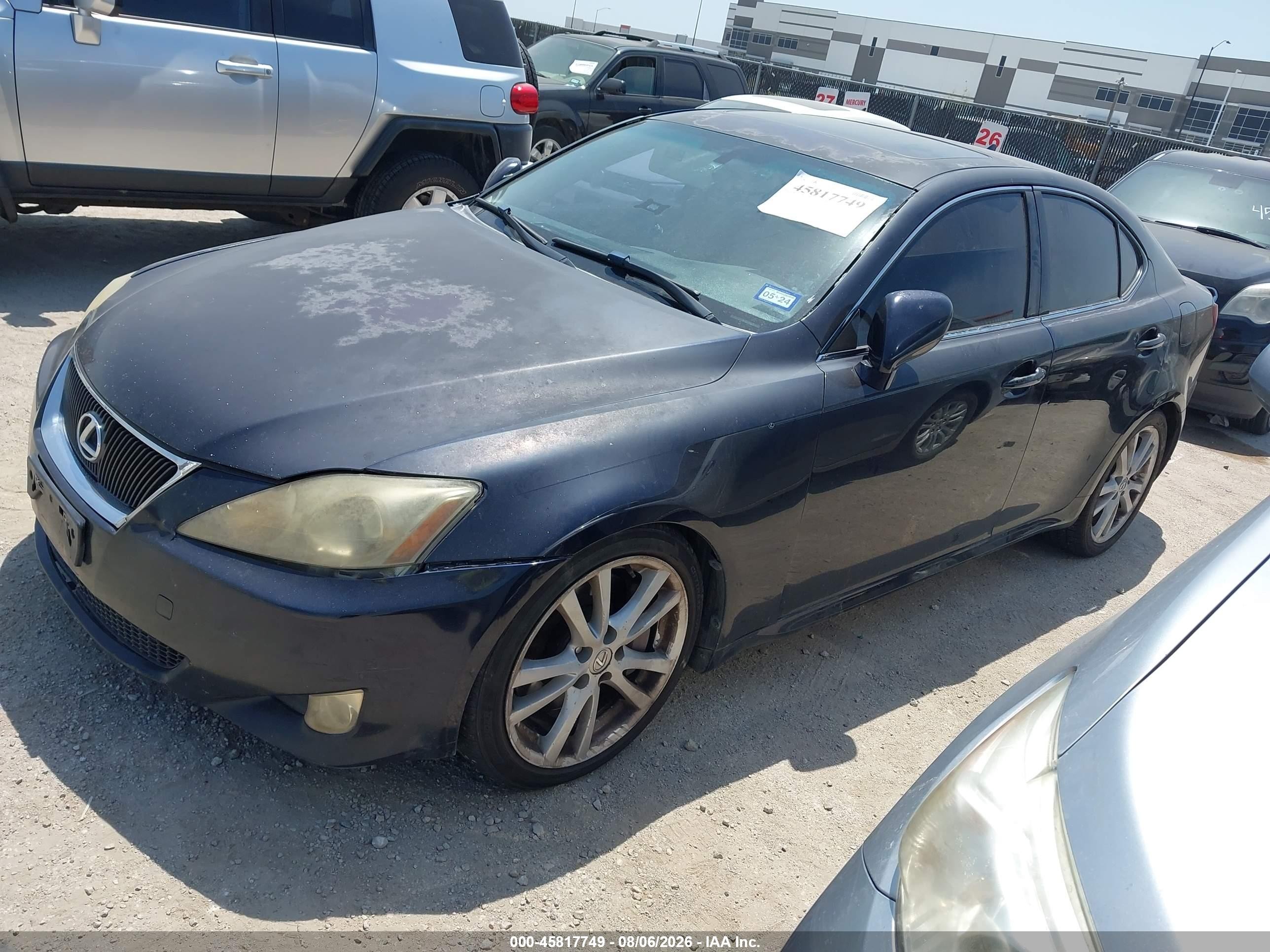 2007 Lexus Is 350   Black vin: JTHBE262975011881