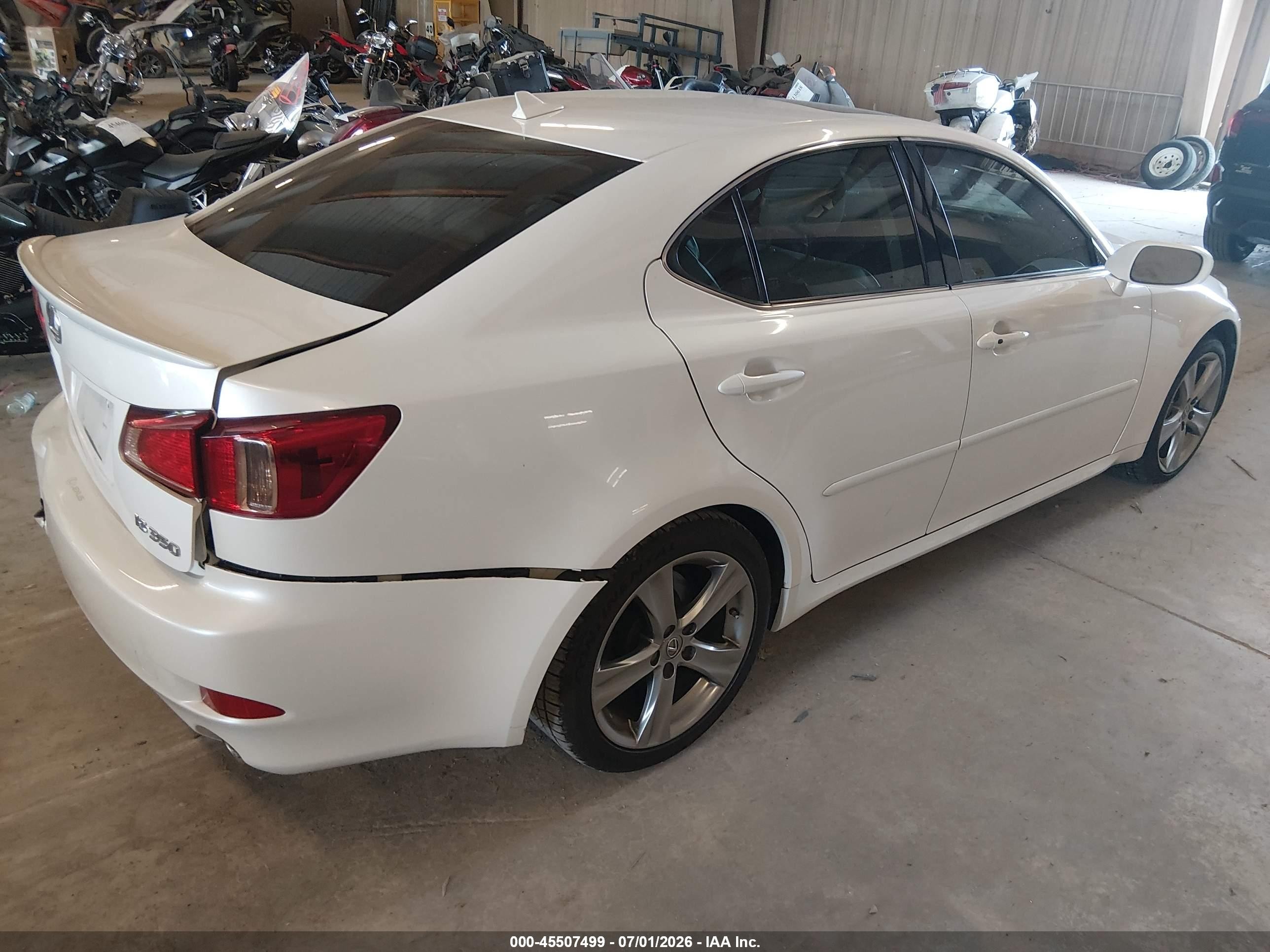 2012 Lexus Is 350   White vin: JTHBE5C21C5030649