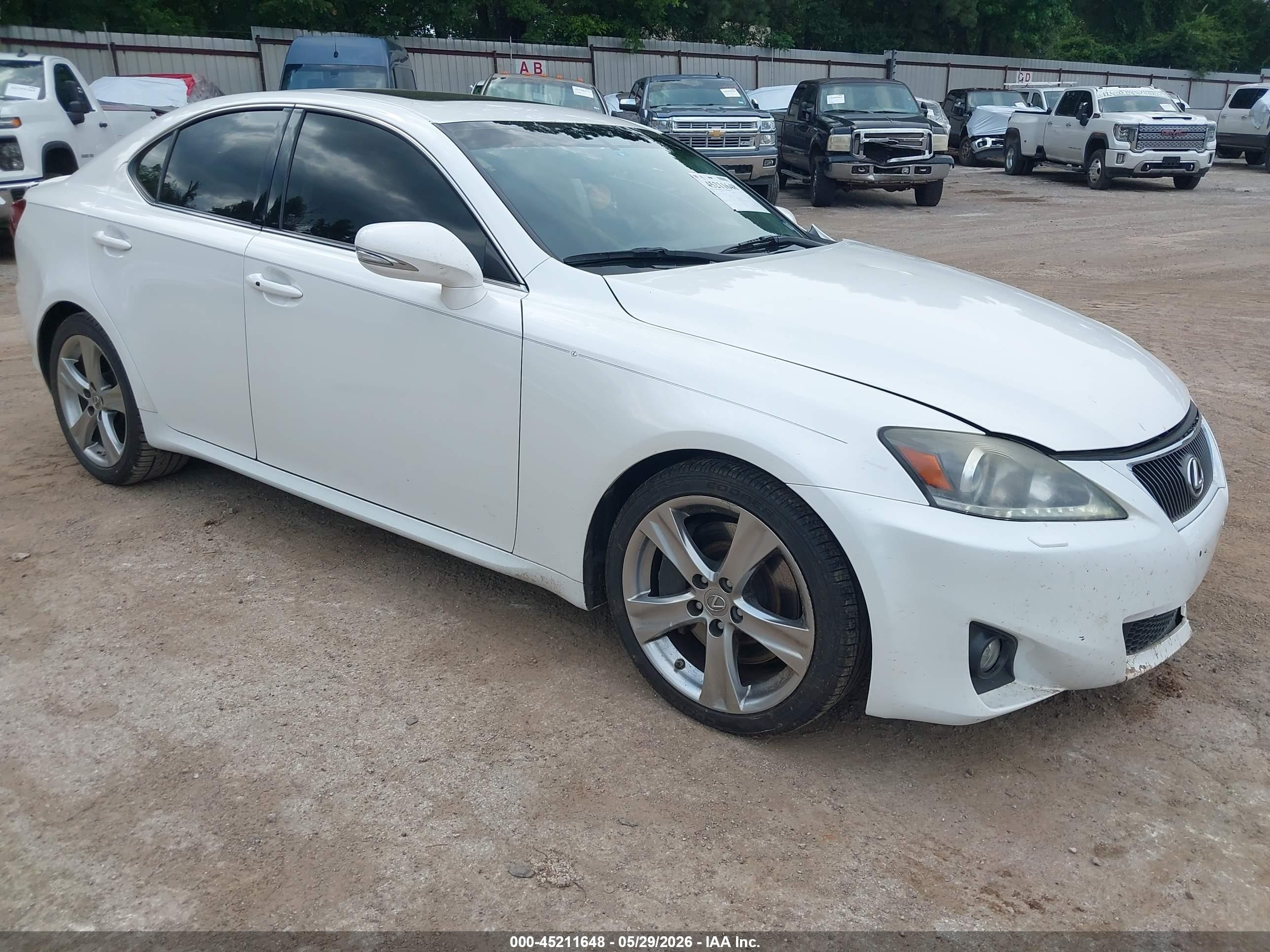 2012 Lexus Is 350   White vin: JTHBE5C28C5031104