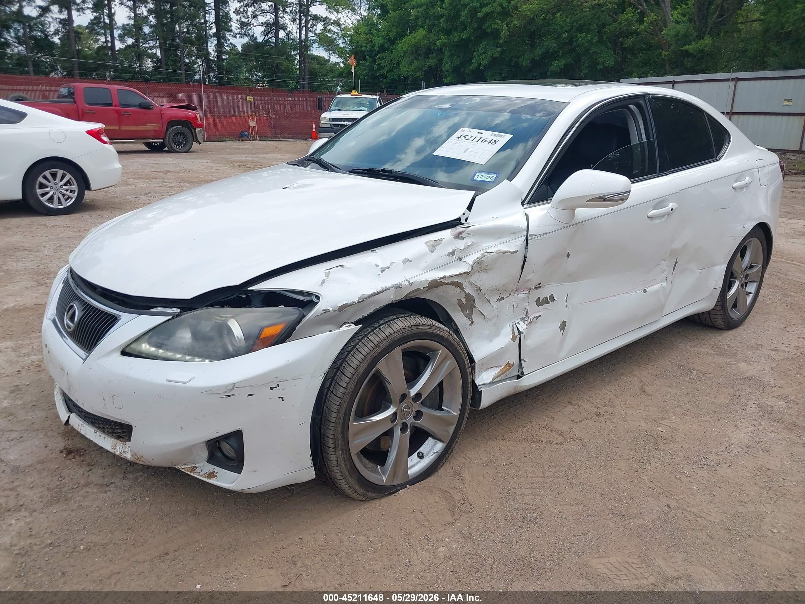 2012 Lexus Is 350   White vin: JTHBE5C28C5031104