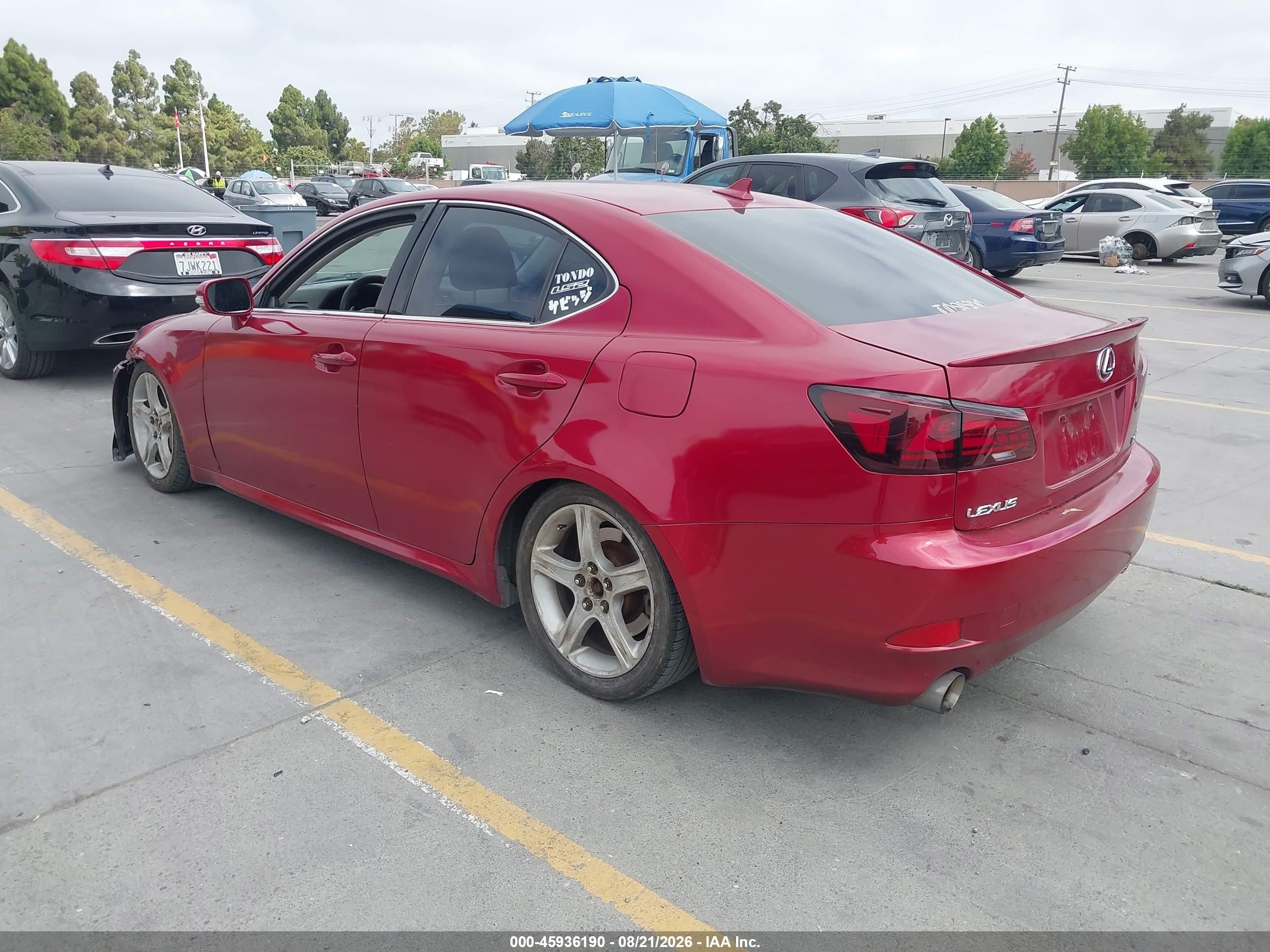 2010 Lexus Is 350 Red vin: JTHBE5C2XA5024362