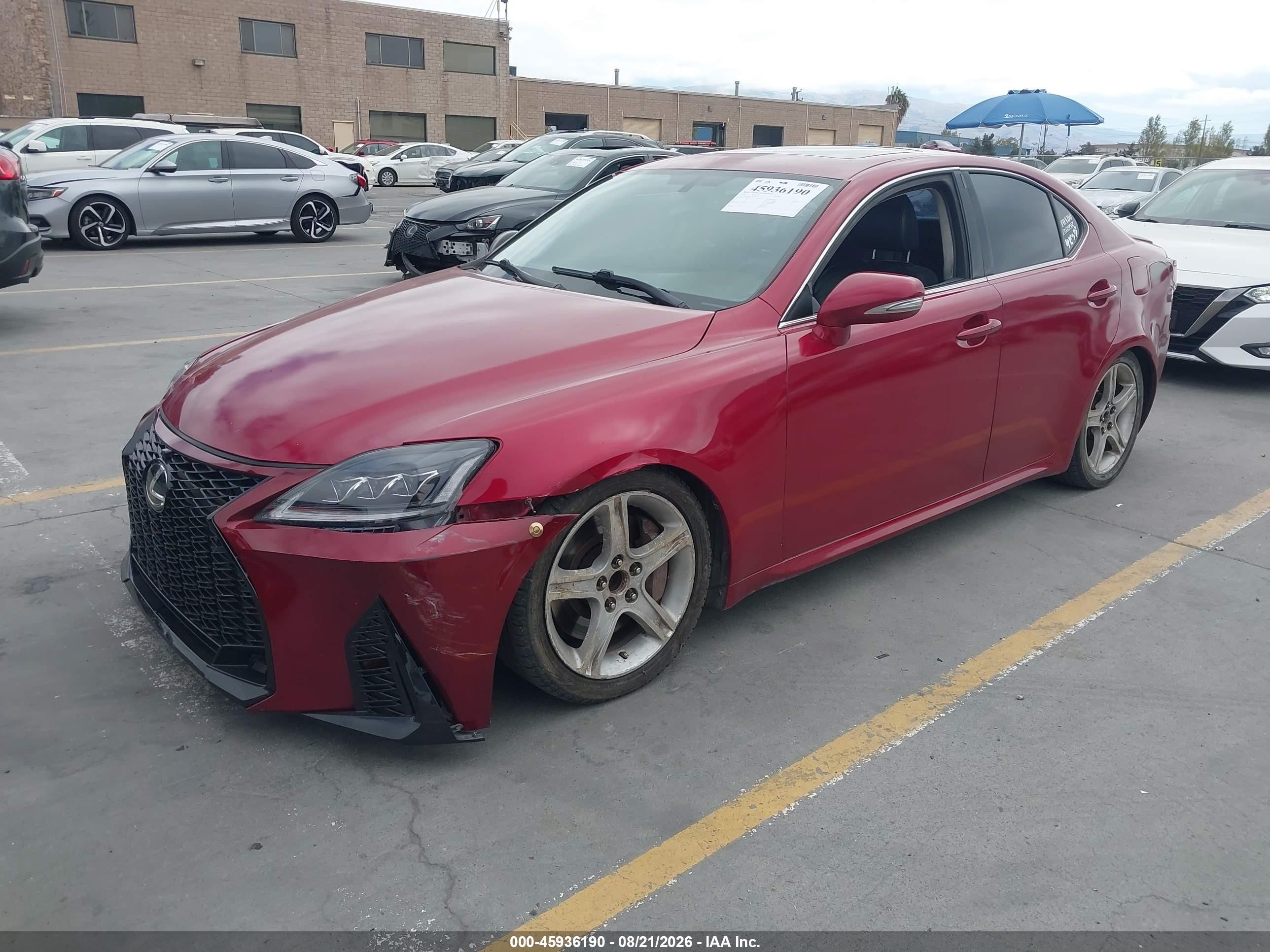 2010 Lexus Is 350 Red vin: JTHBE5C2XA5024362
