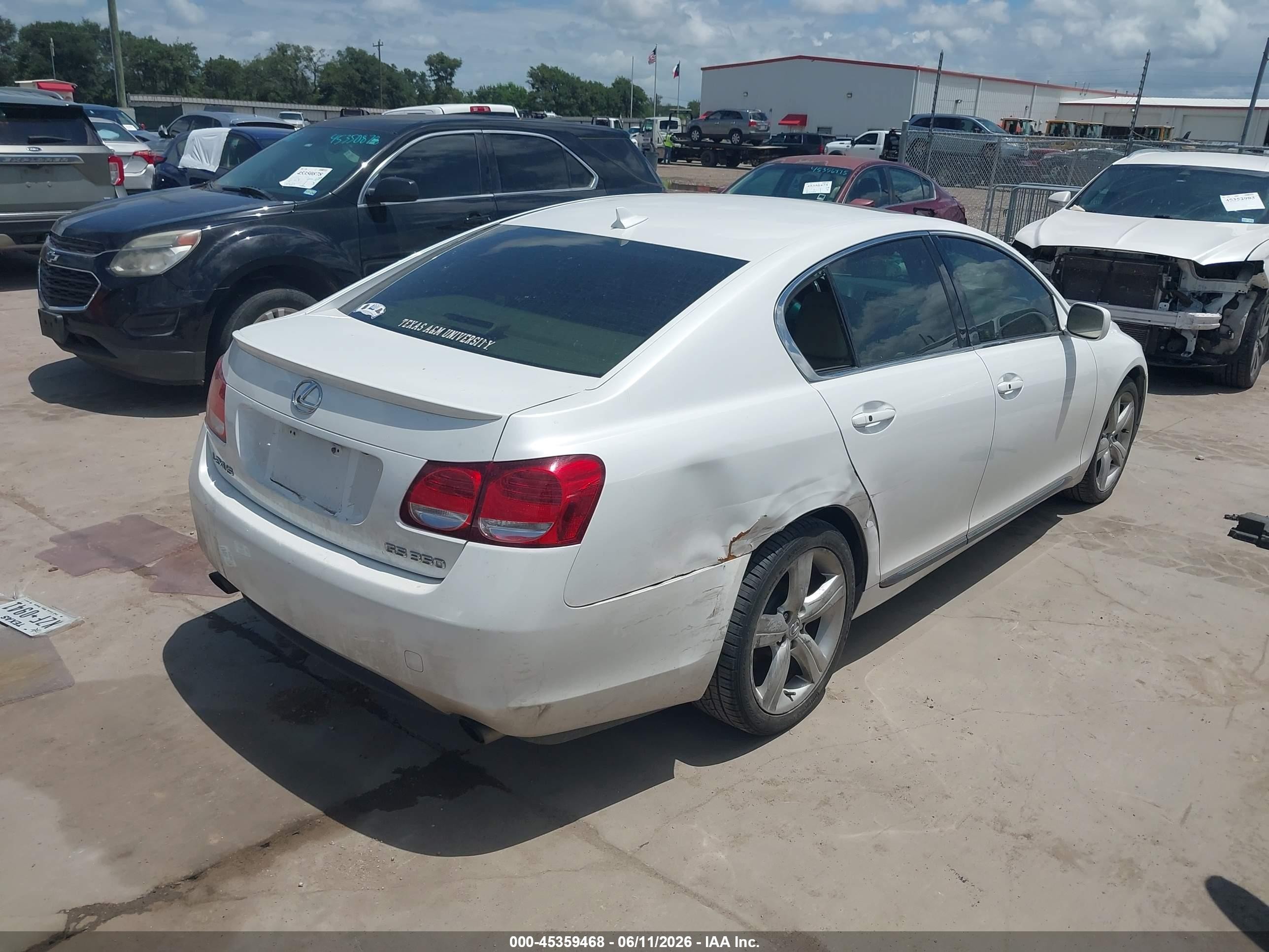 2007 Lexus Gs 350   White vin: JTHBE96S070019678