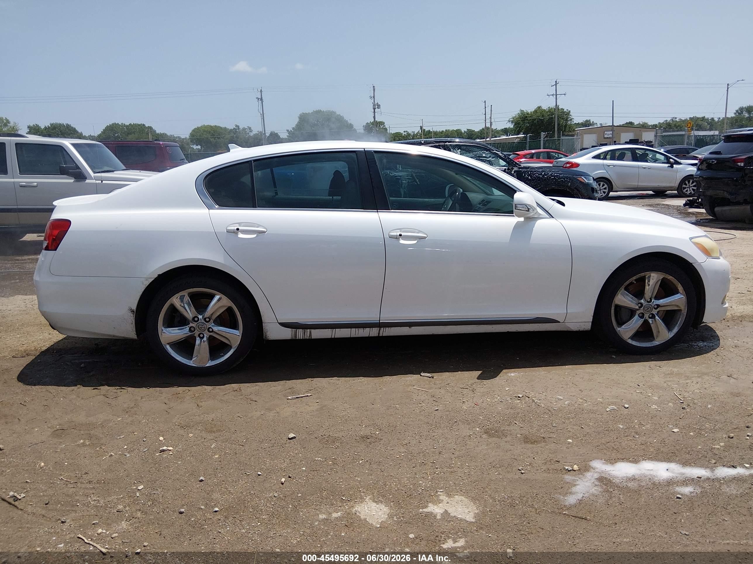 2008 Lexus Gs 350   White vin: JTHBE96S180035163