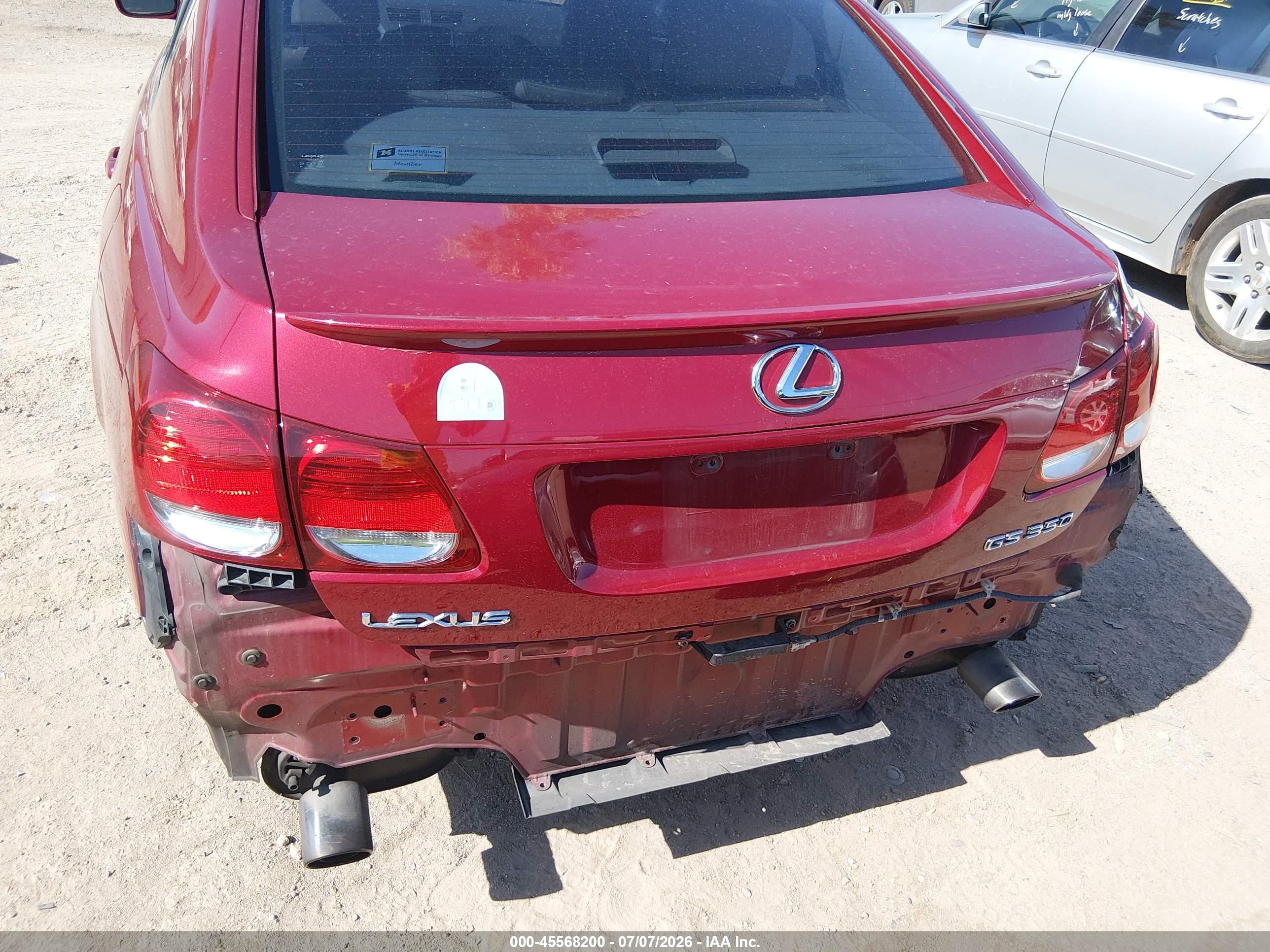 2007 Lexus Gs 350   Red vin: JTHBE96S270018936