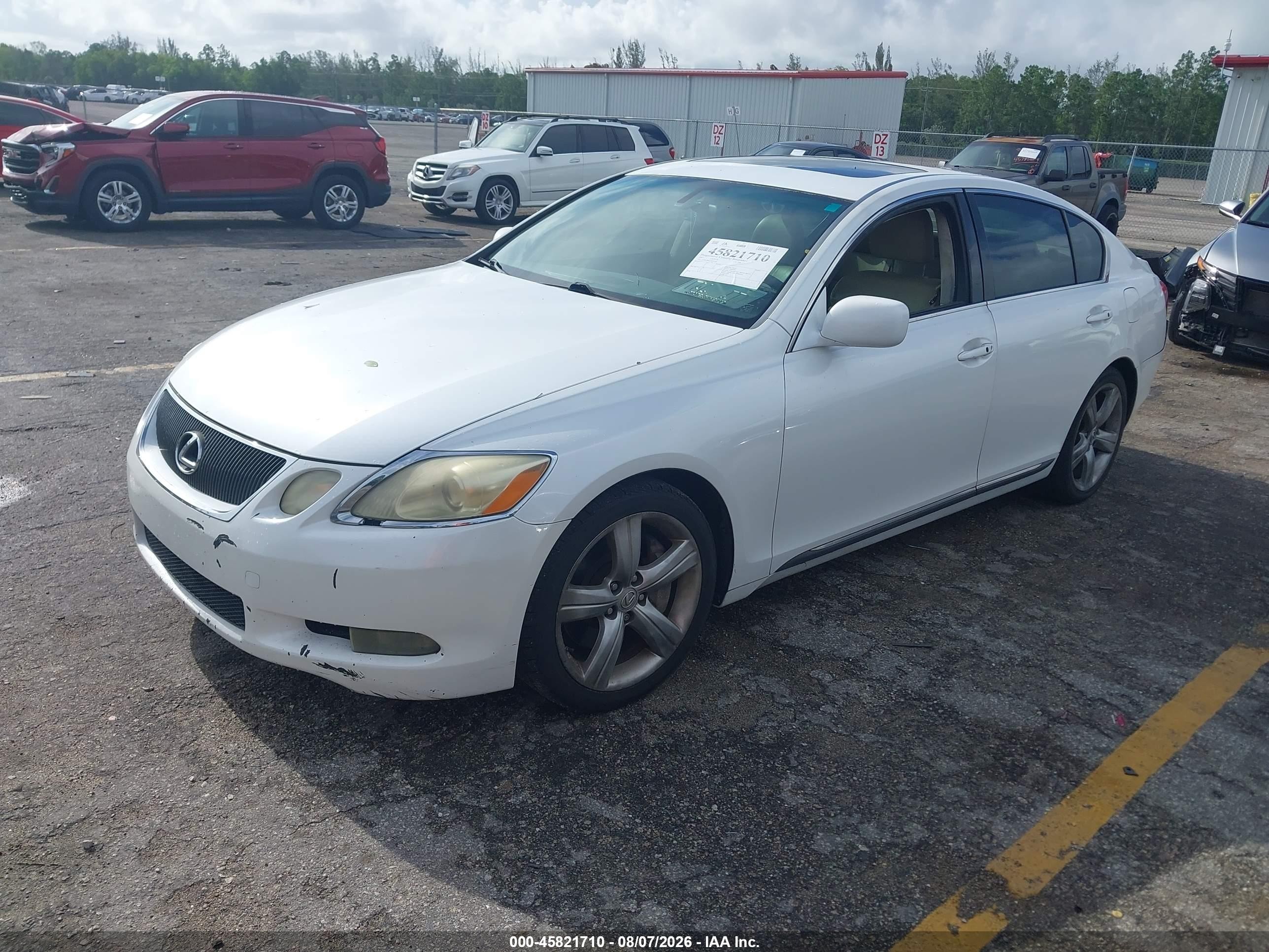 2007 Lexus Gs 350   White vin: JTHBE96S370018038