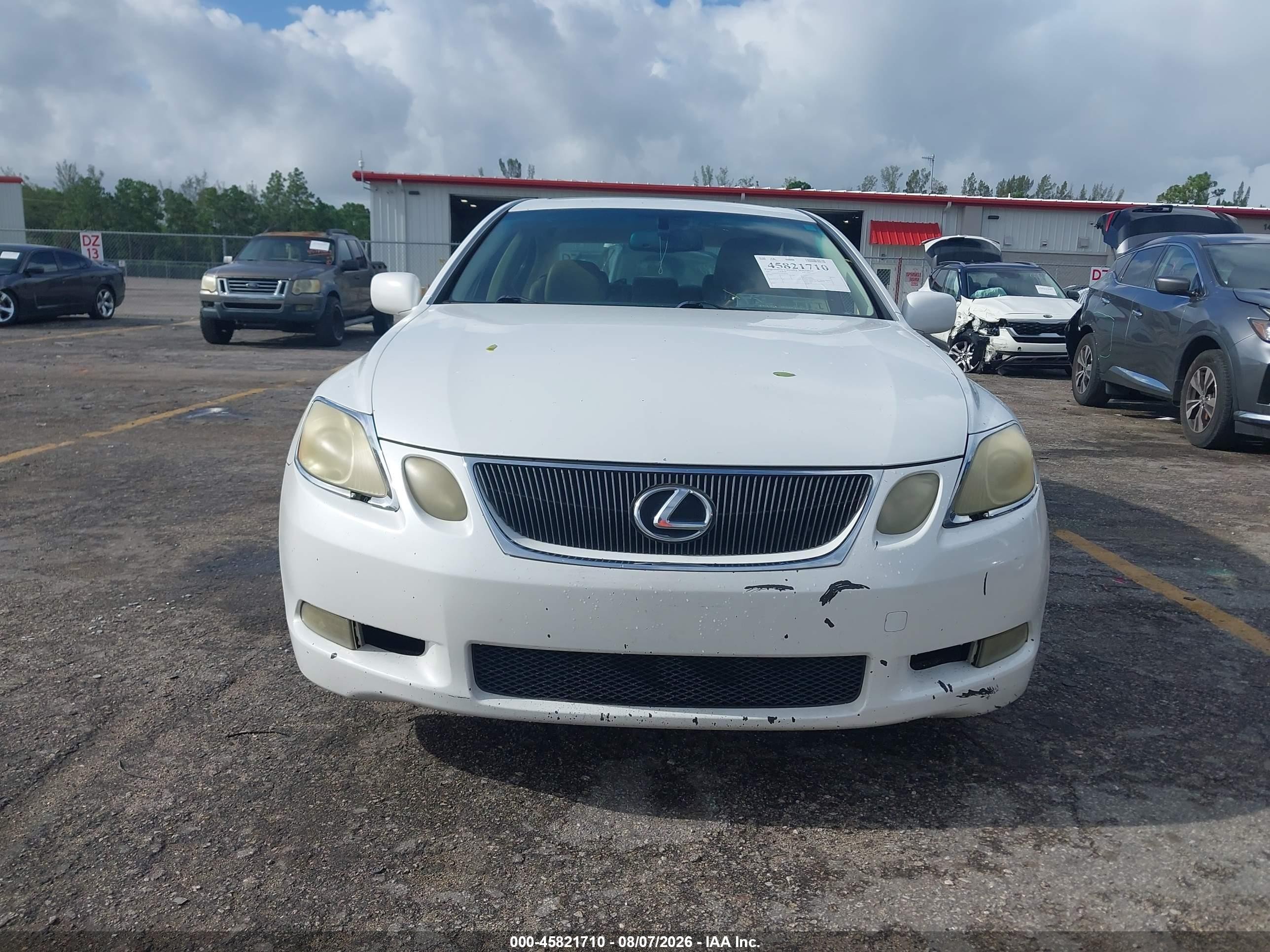 2007 Lexus Gs 350   White vin: JTHBE96S370018038