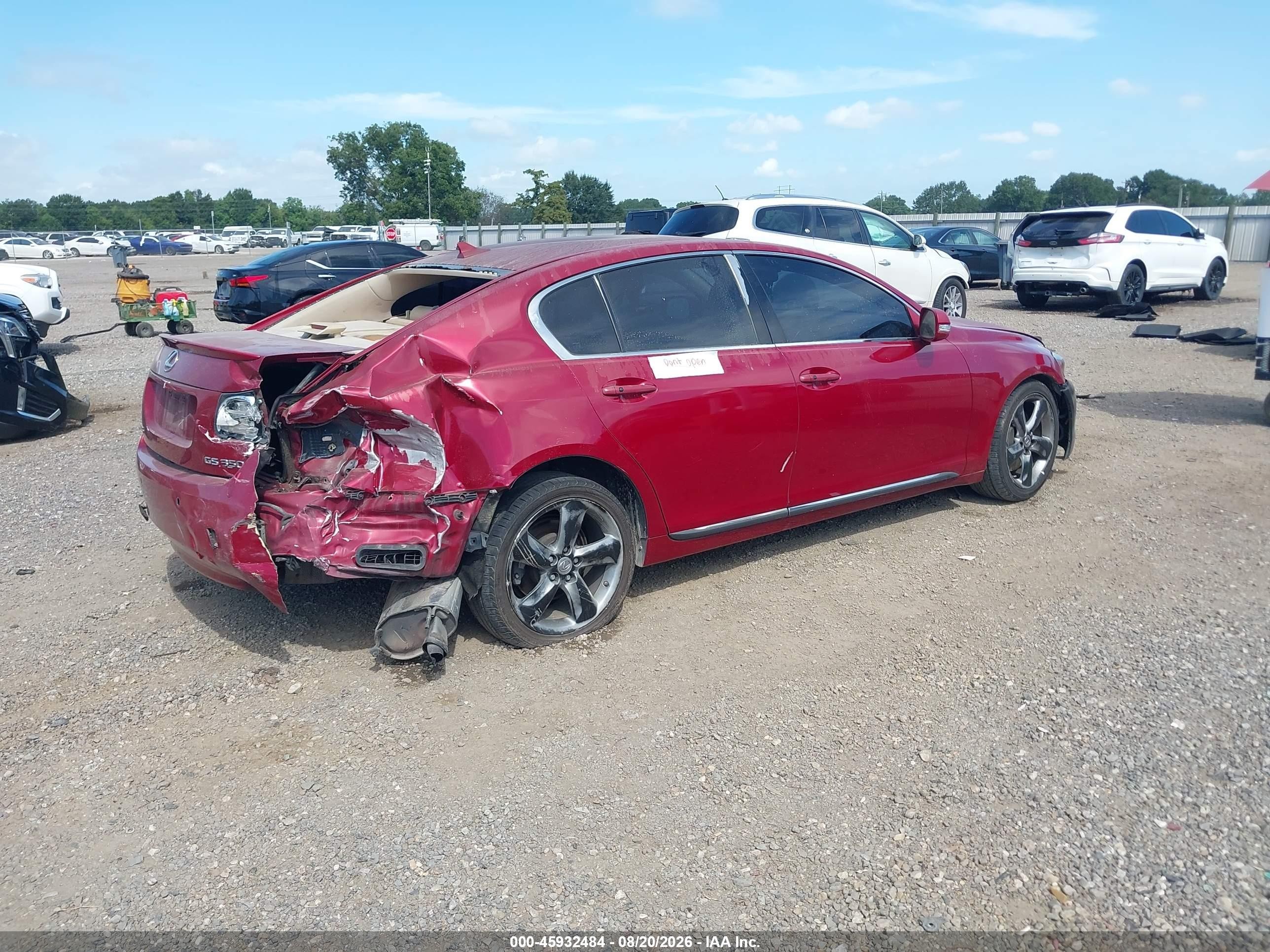 2008 Lexus Gs 350   Red vin: JTHBE96S980036769