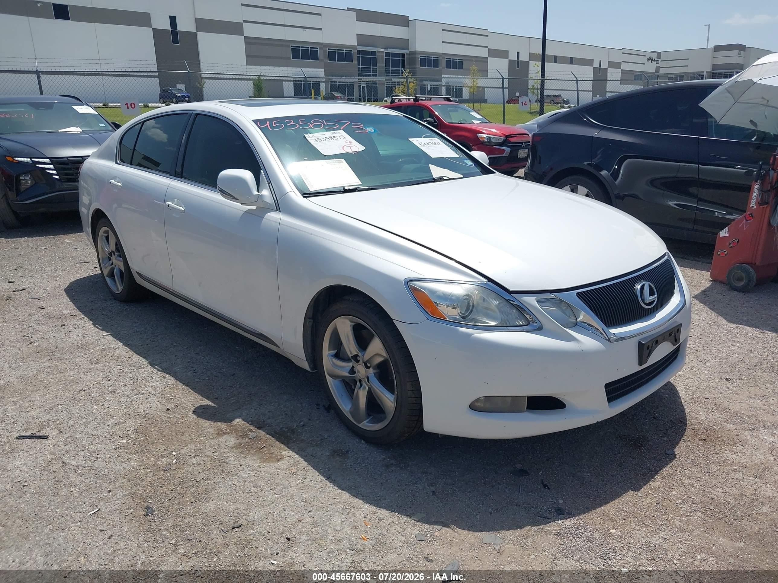 2008 Lexus Gs 350   White vin: JTHBE96SX80041267