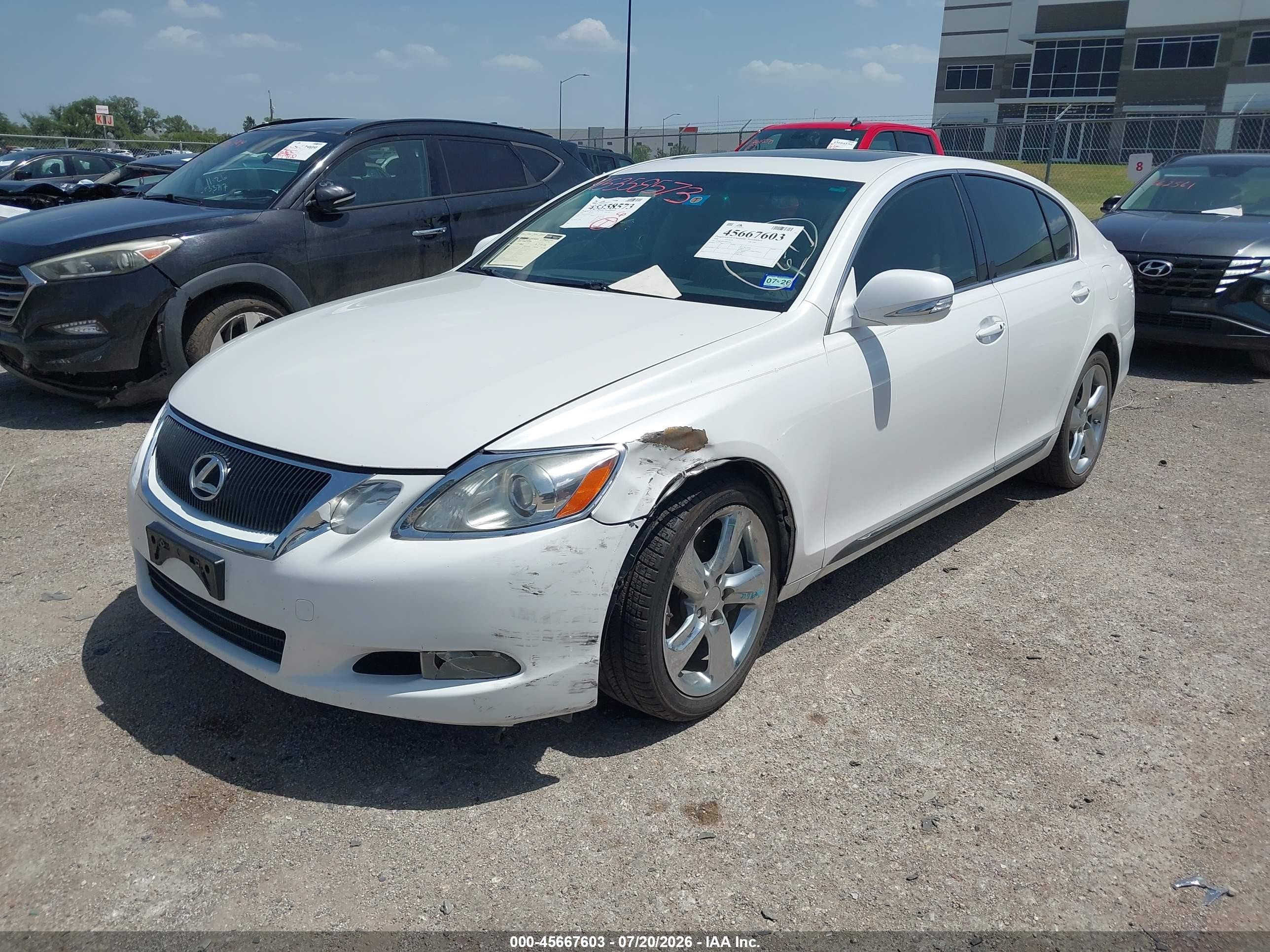 2008 Lexus Gs 350   White vin: JTHBE96SX80041267