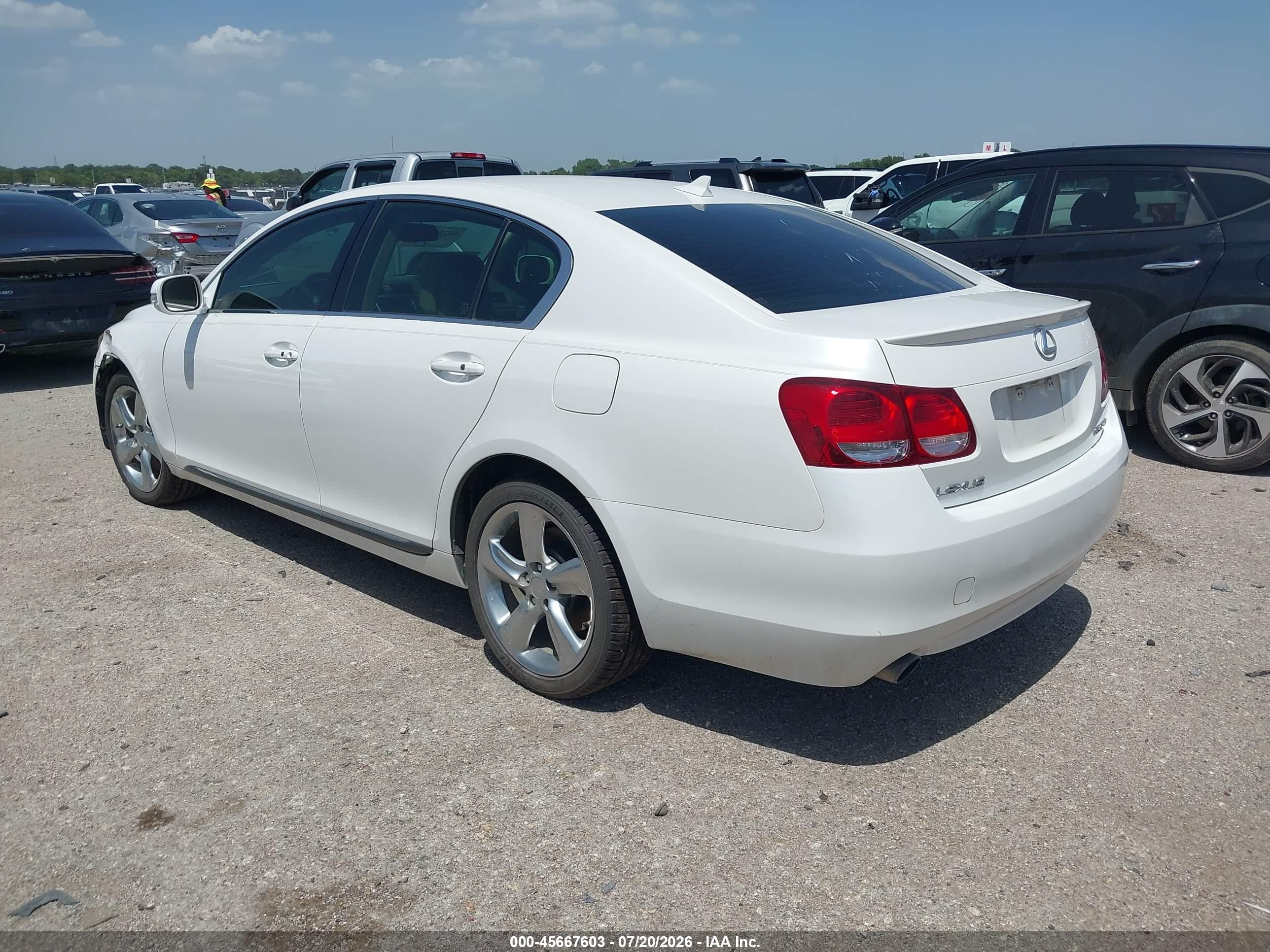 2008 Lexus Gs 350   White vin: JTHBE96SX80041267