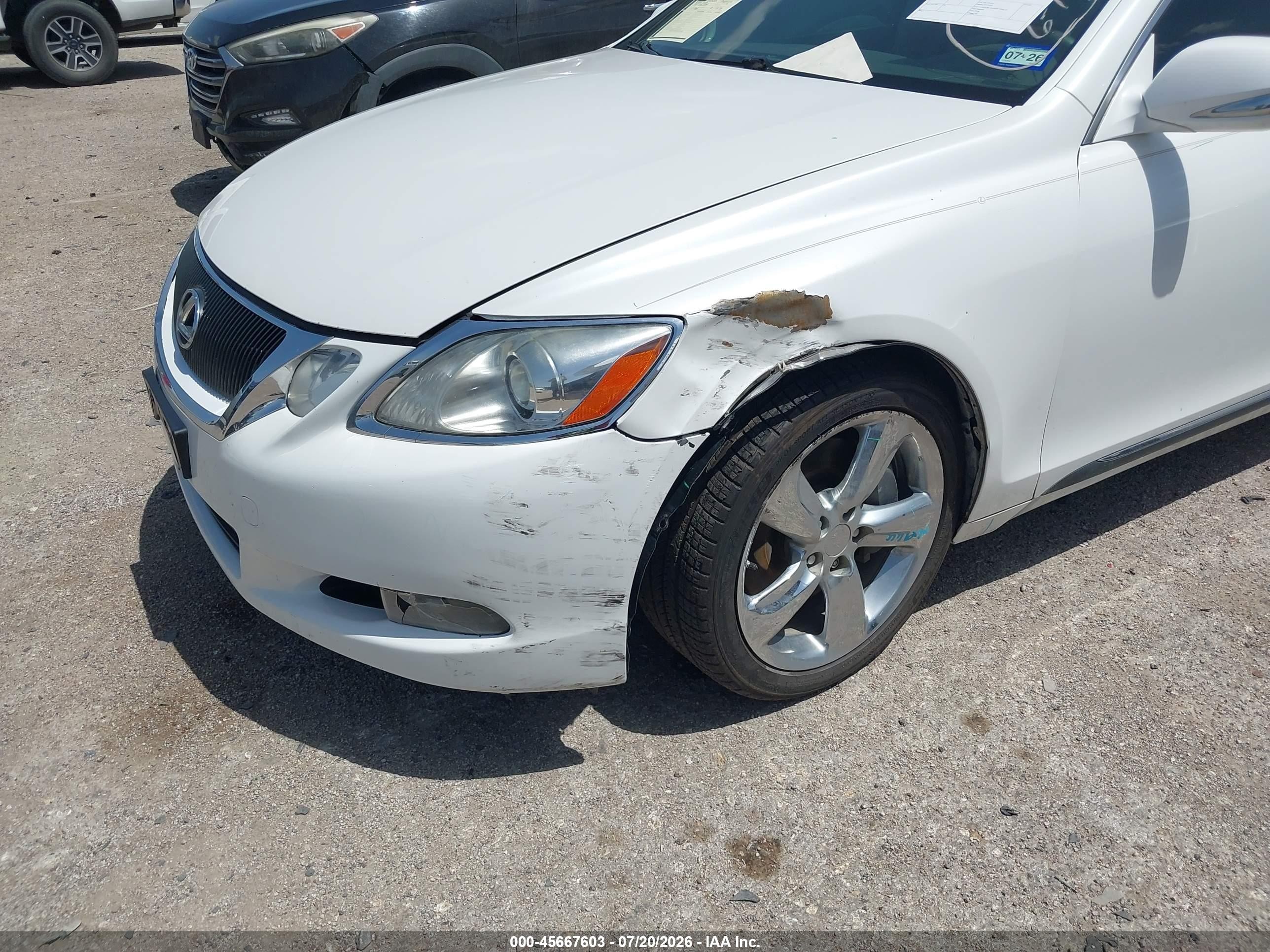2008 Lexus Gs 350   White vin: JTHBE96SX80041267