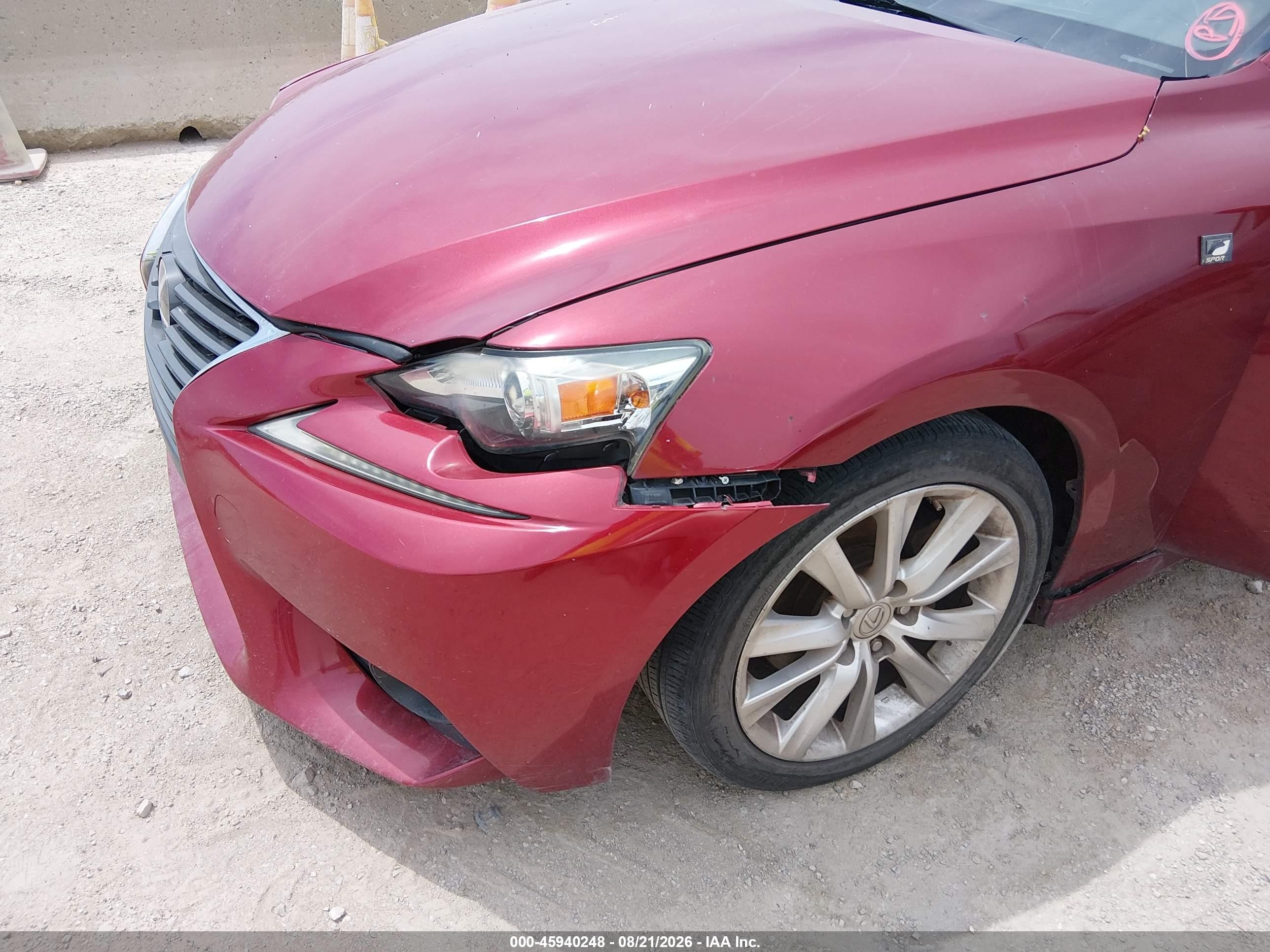 2014 Lexus Is 250   Red vin: JTHBF1D20E5029337