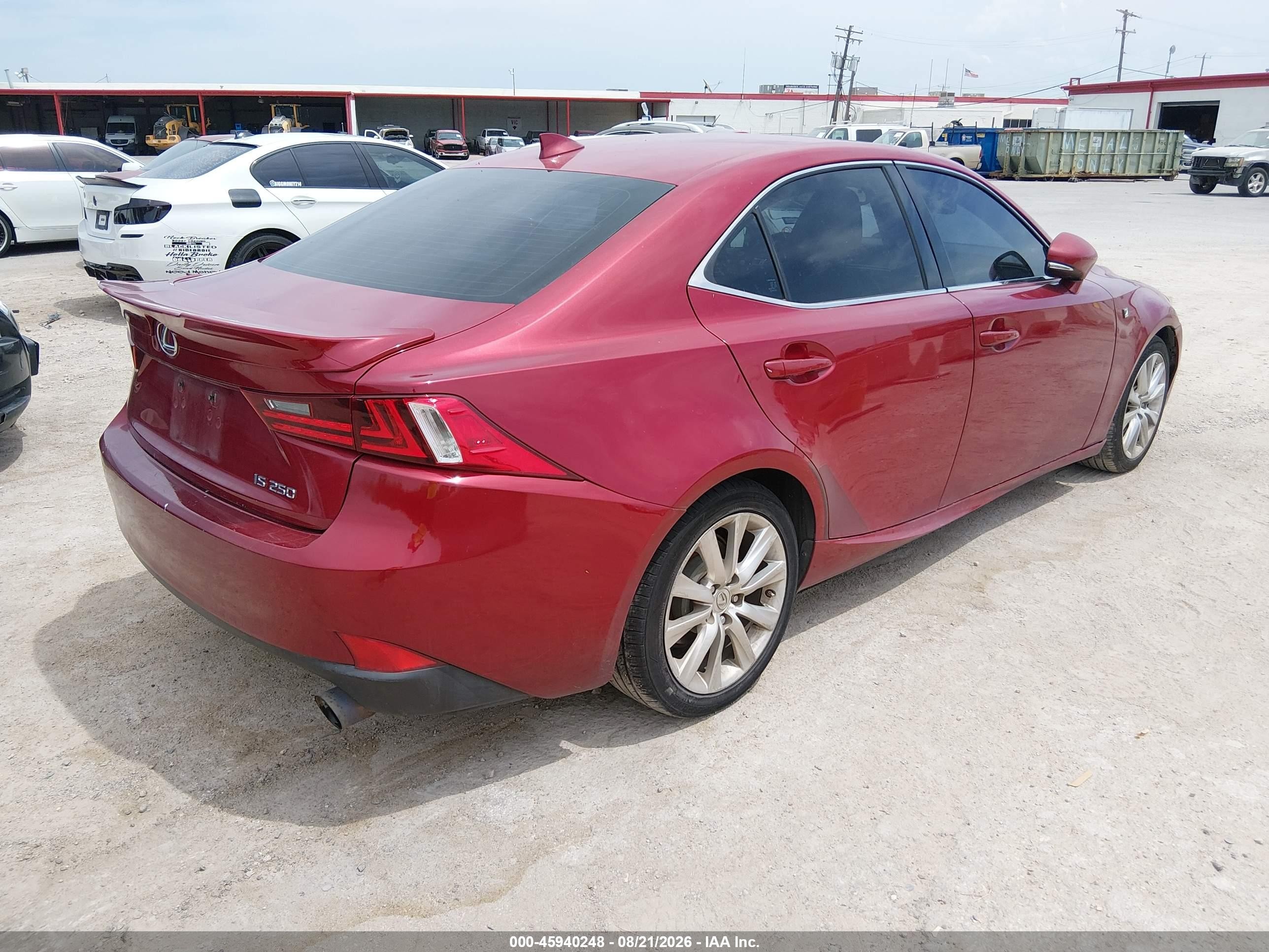 2014 Lexus Is 250   Red vin: JTHBF1D20E5029337