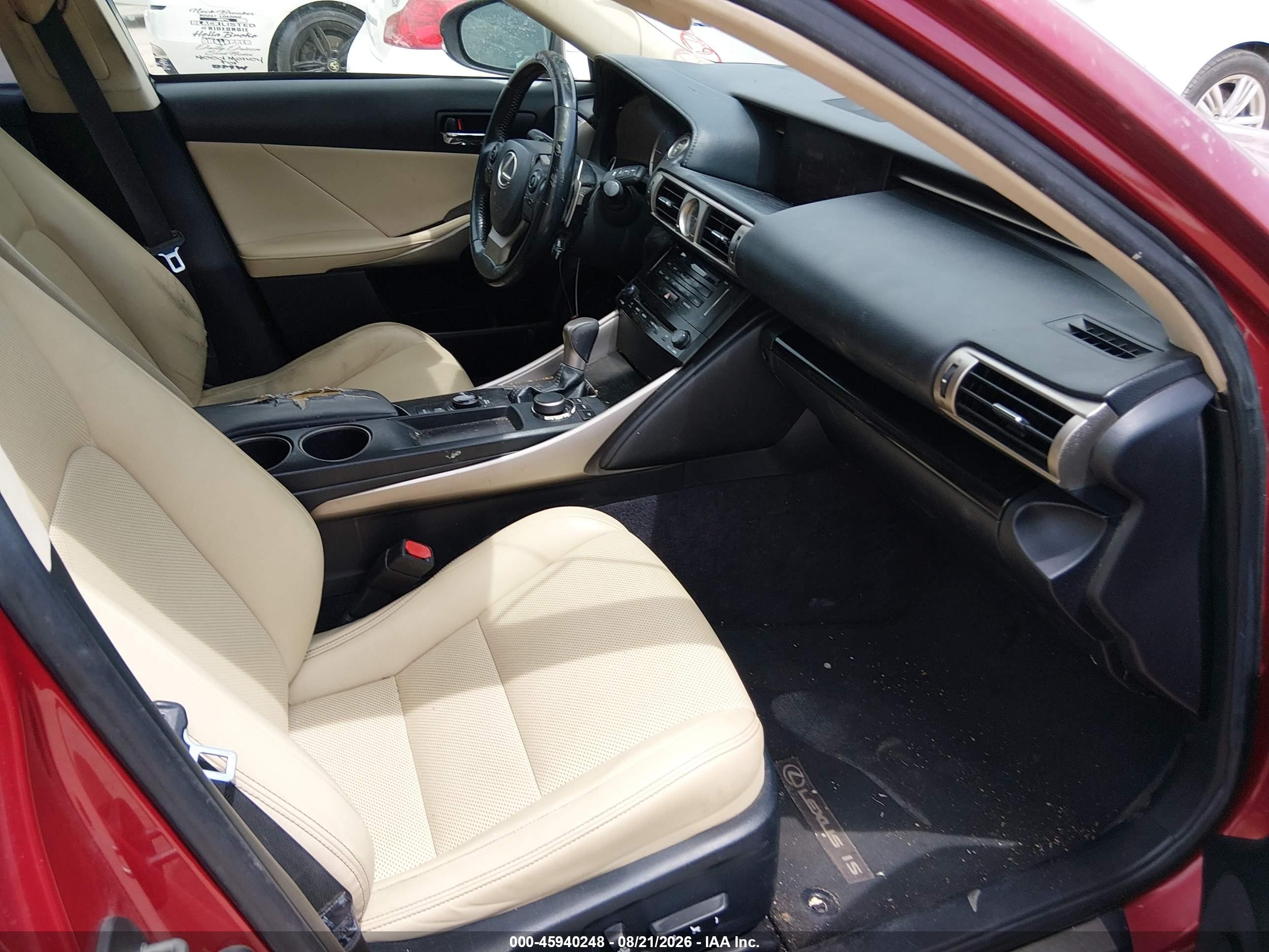 2014 Lexus Is 250   Red vin: JTHBF1D20E5029337
