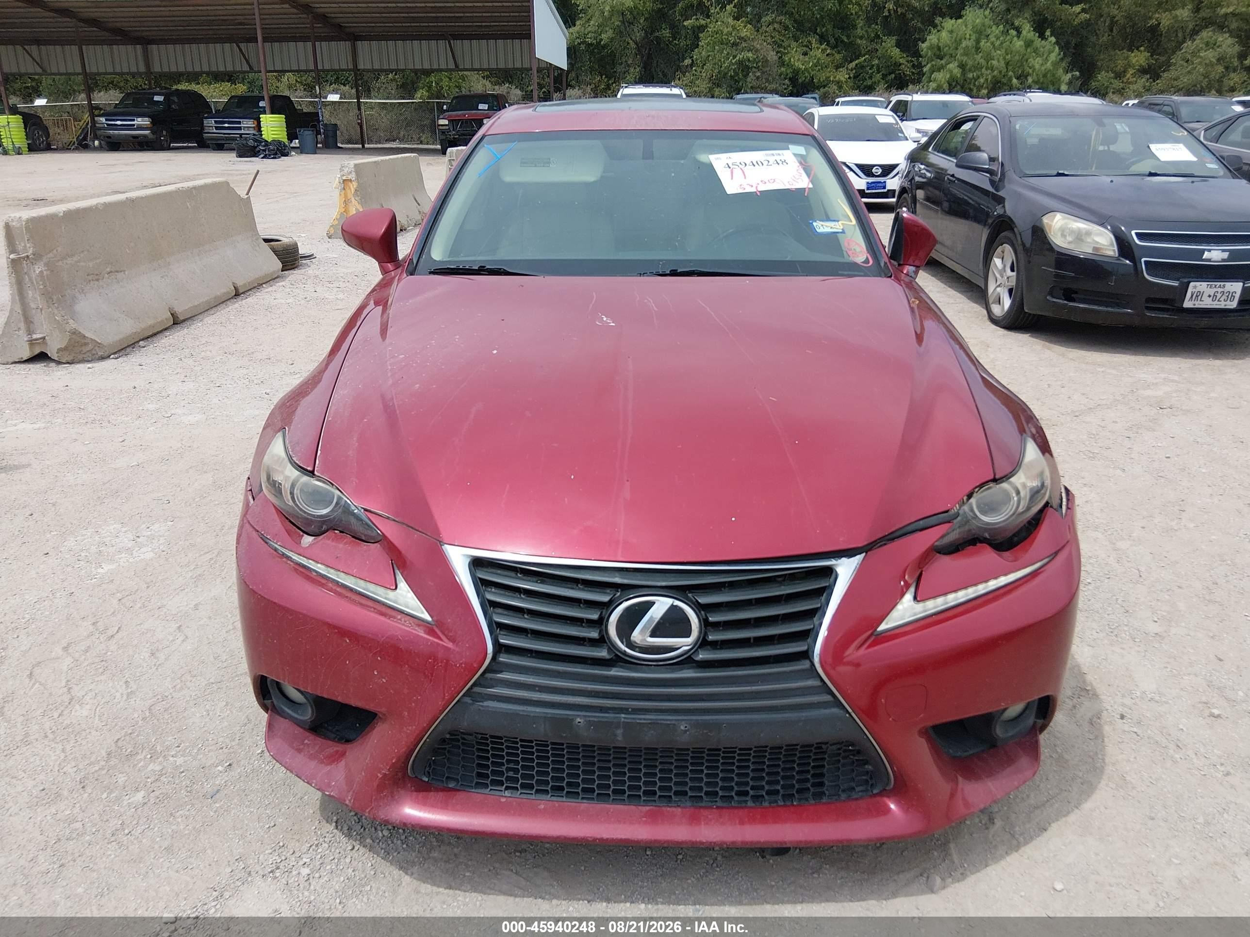 2014 Lexus Is 250   Red vin: JTHBF1D20E5029337