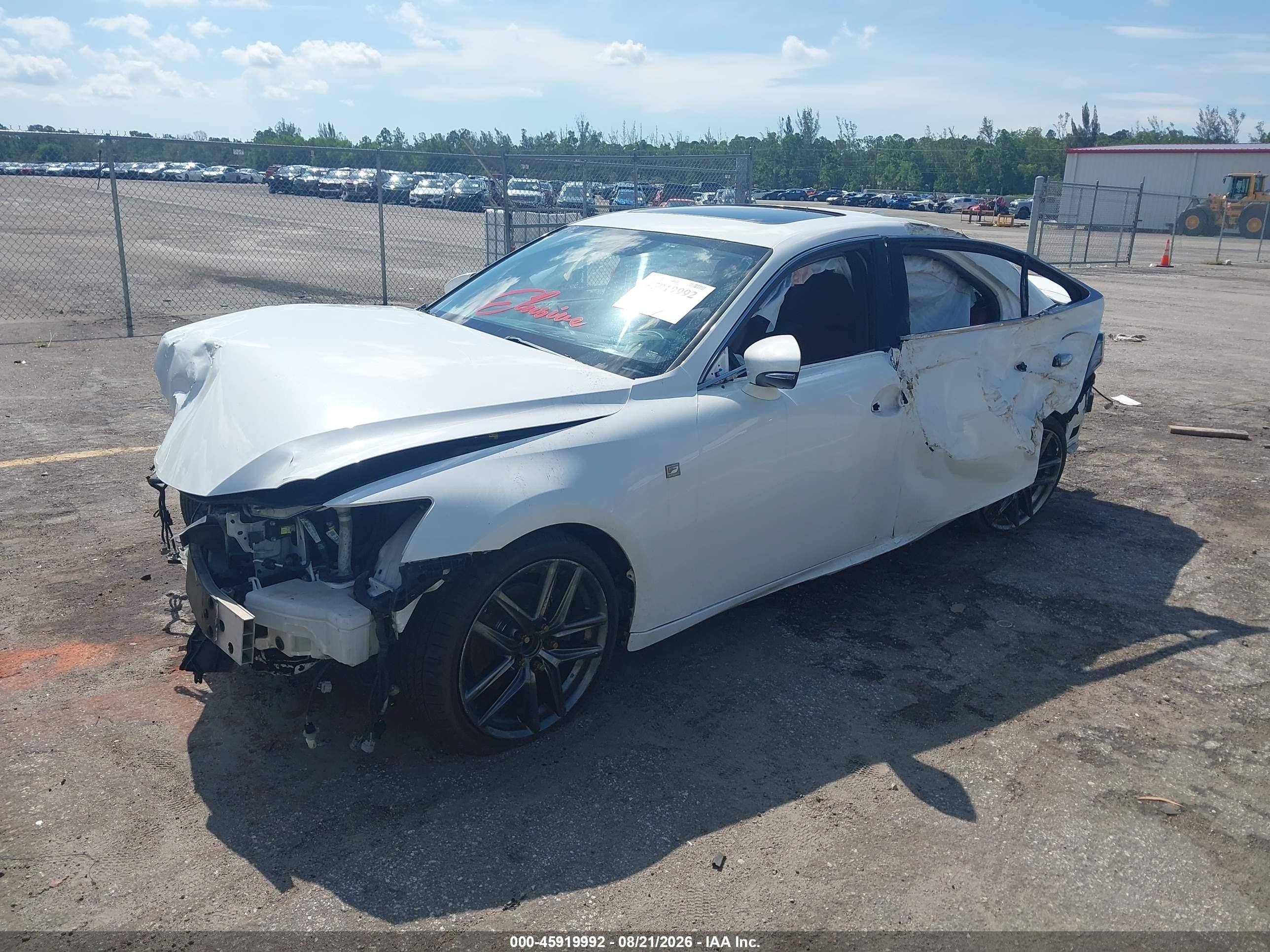 2015 Lexus Is 250   White vin: JTHBF1D20F5051114