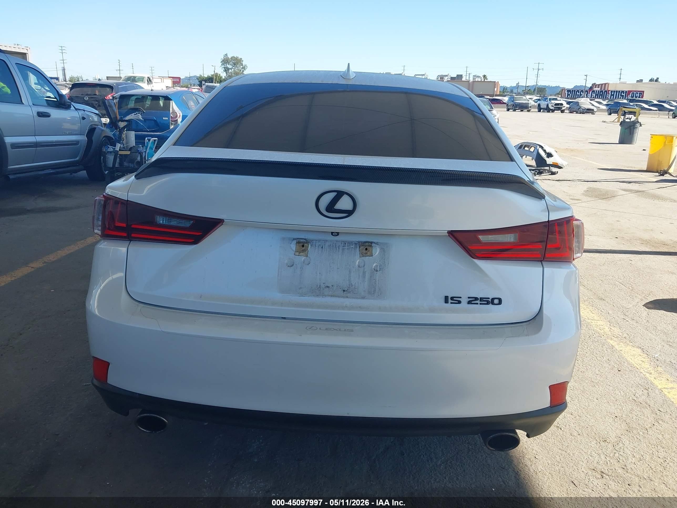 2015 Lexus Is 250   White vin: JTHBF1D21F5075468