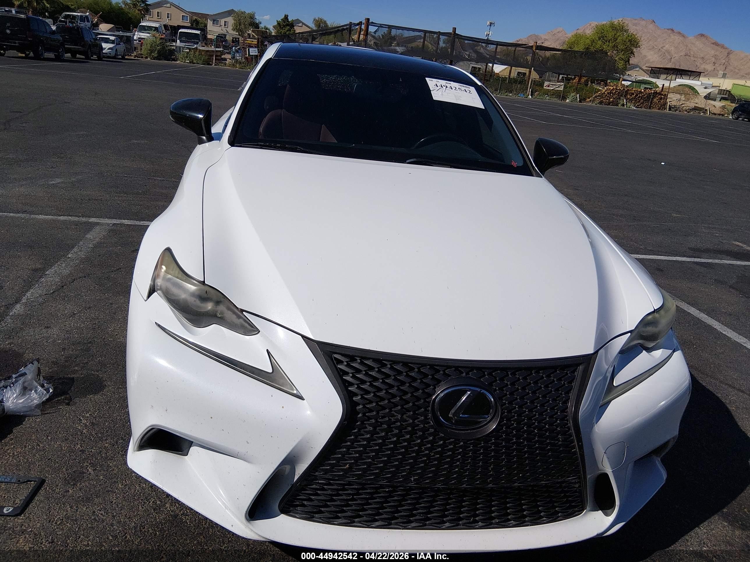 2014 Lexus Is 250   White vin: JTHBF1D23E5019692