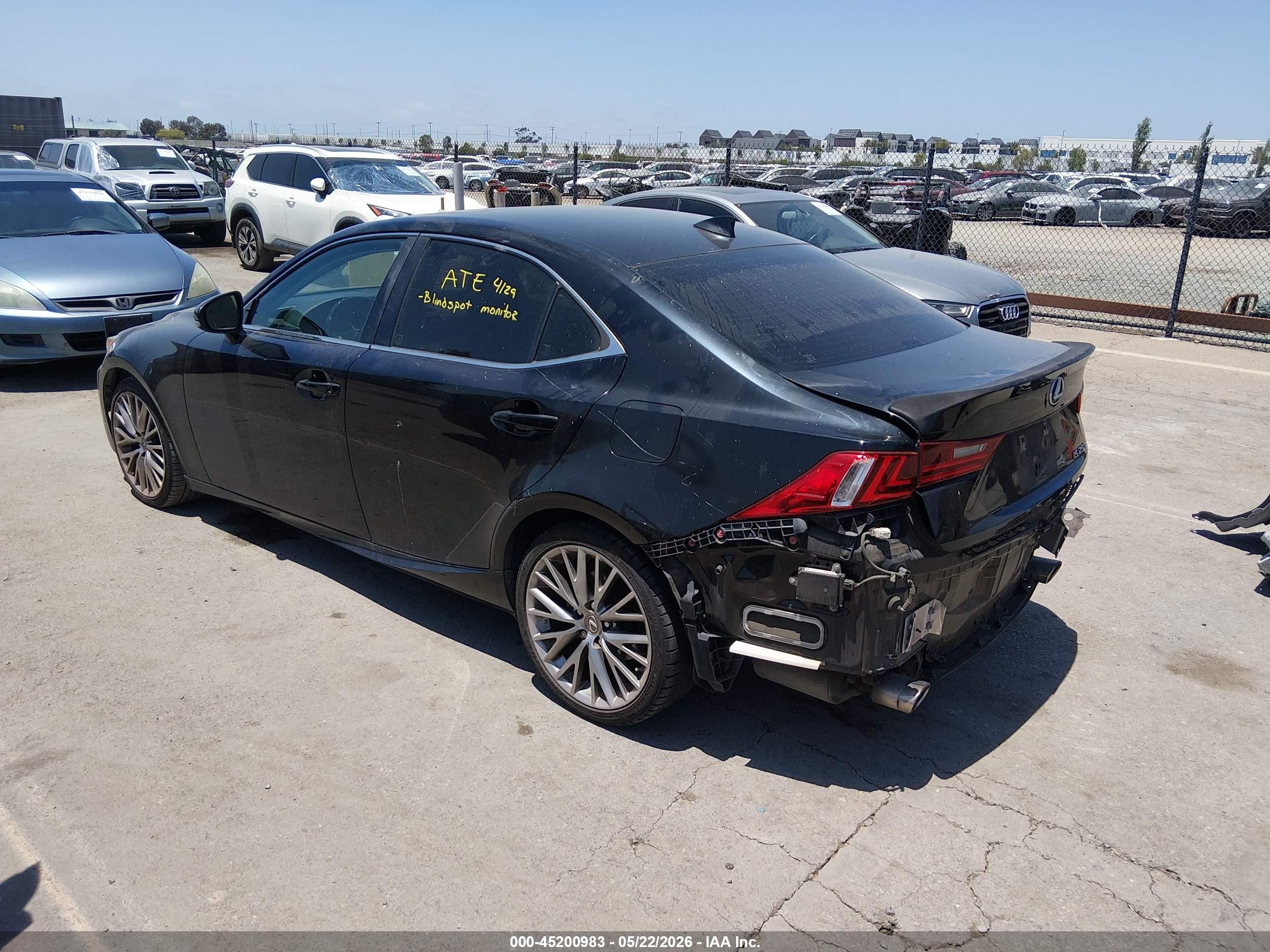 2015 Lexus Is 250   Черный vin: JTHBF1D23F5049342