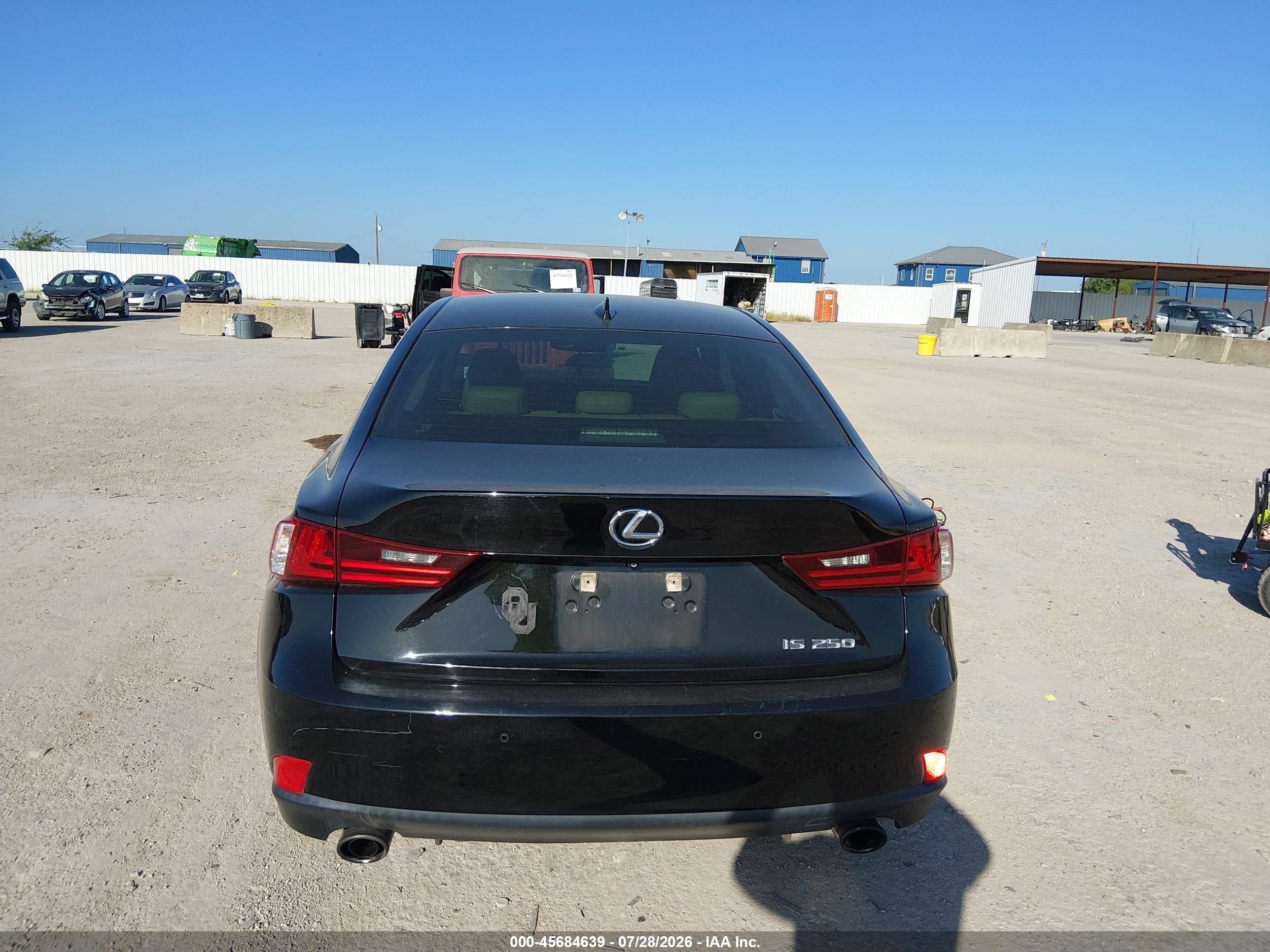 2014 Lexus Is 250   Black vin: JTHBF1D26E5023252