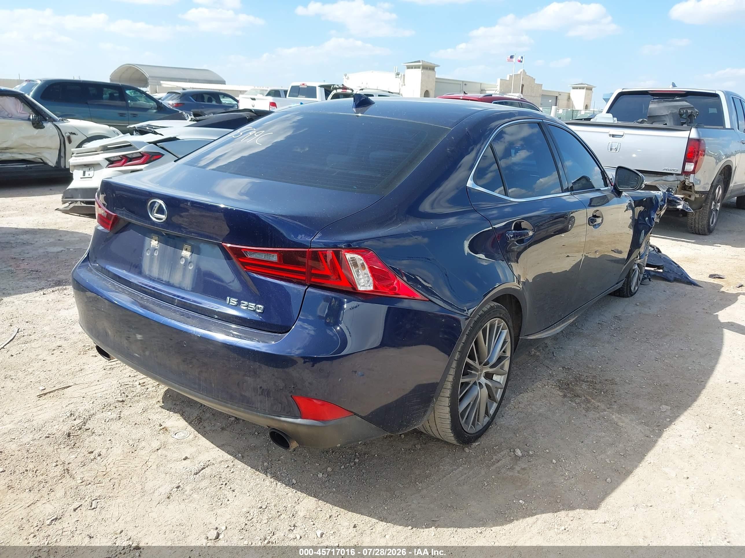 2014 Lexus Is 250   Синий vin: JTHBF1D28E5008932