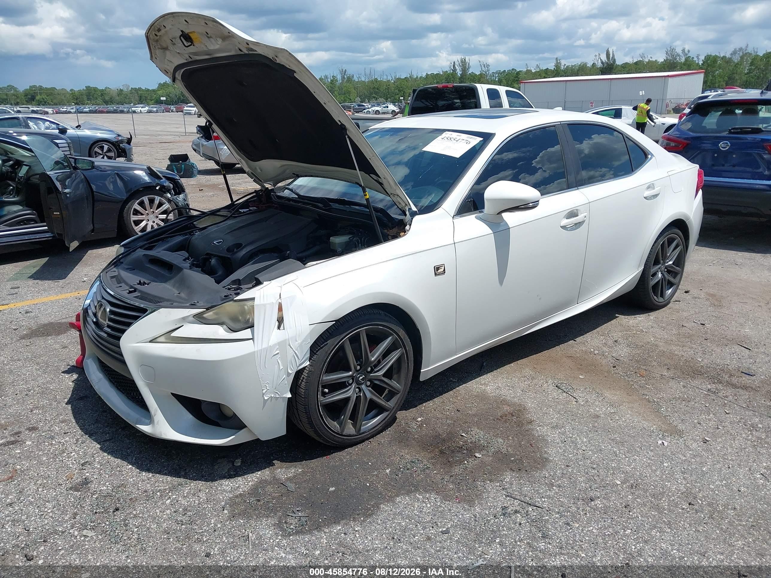 2014 Lexus Is 250   White vin: JTHBF1D29E5002797
