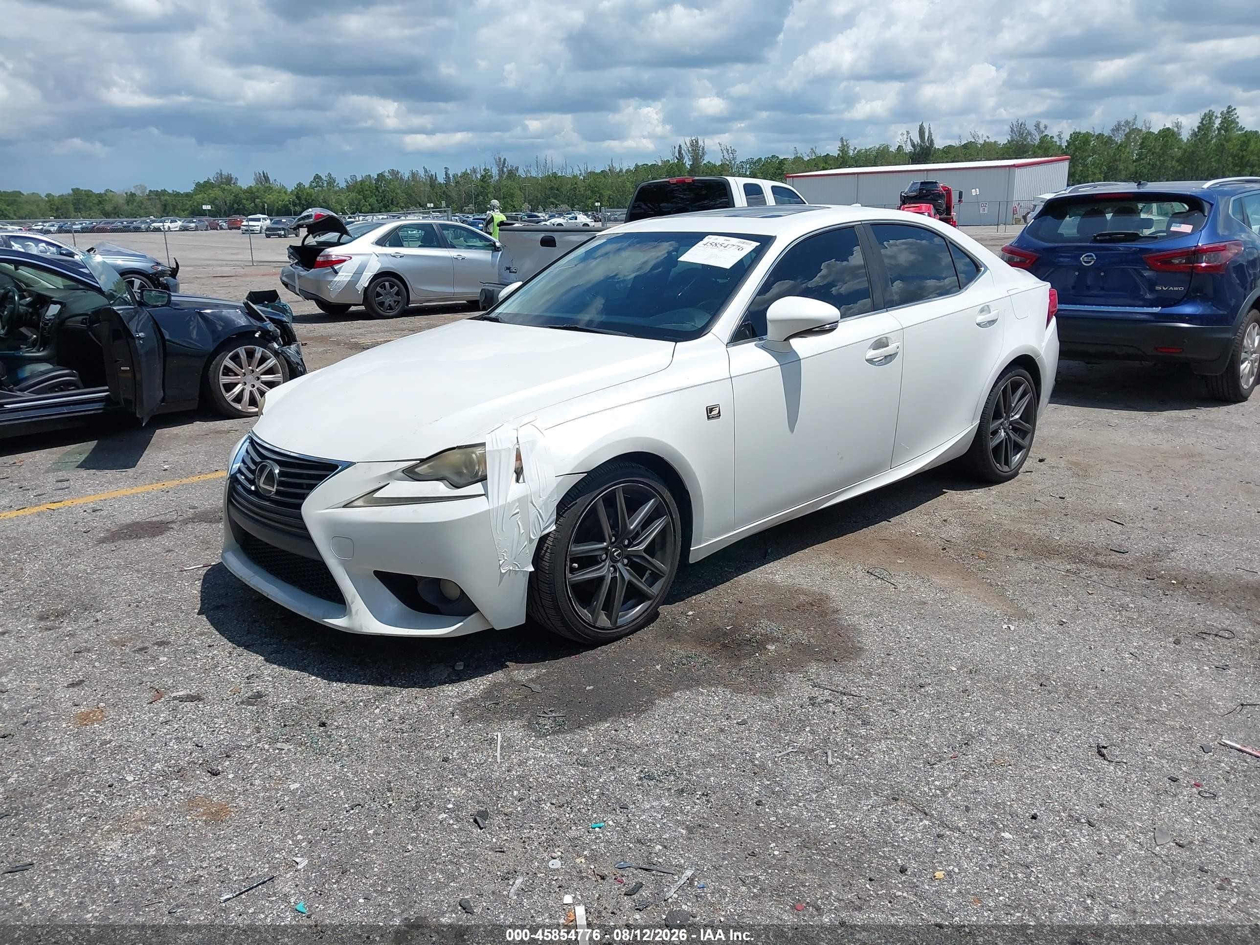 2014 Lexus Is 250   White vin: JTHBF1D29E5002797