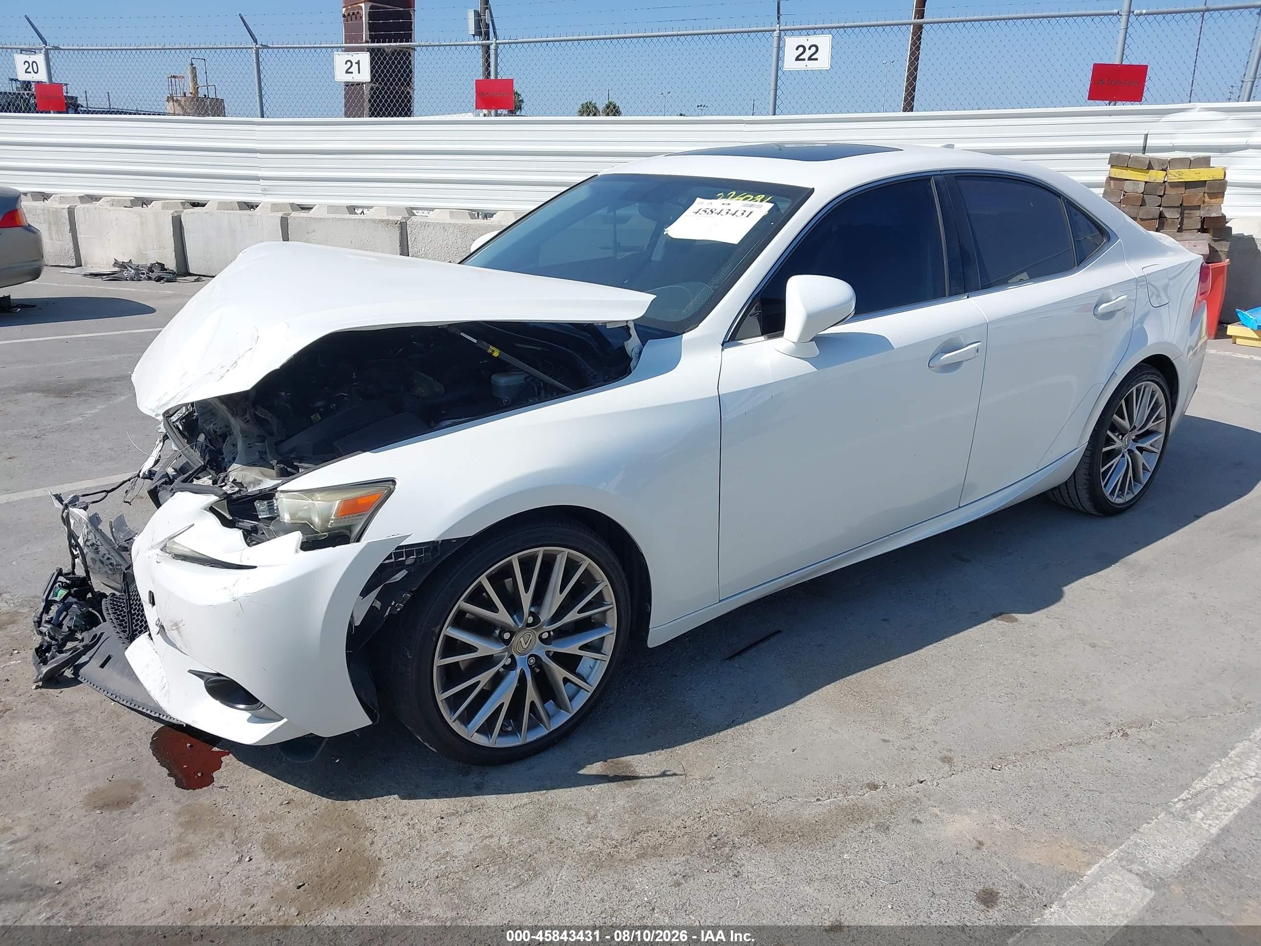2014 Lexus Is 250   White vin: JTHBF1D2XE5022296