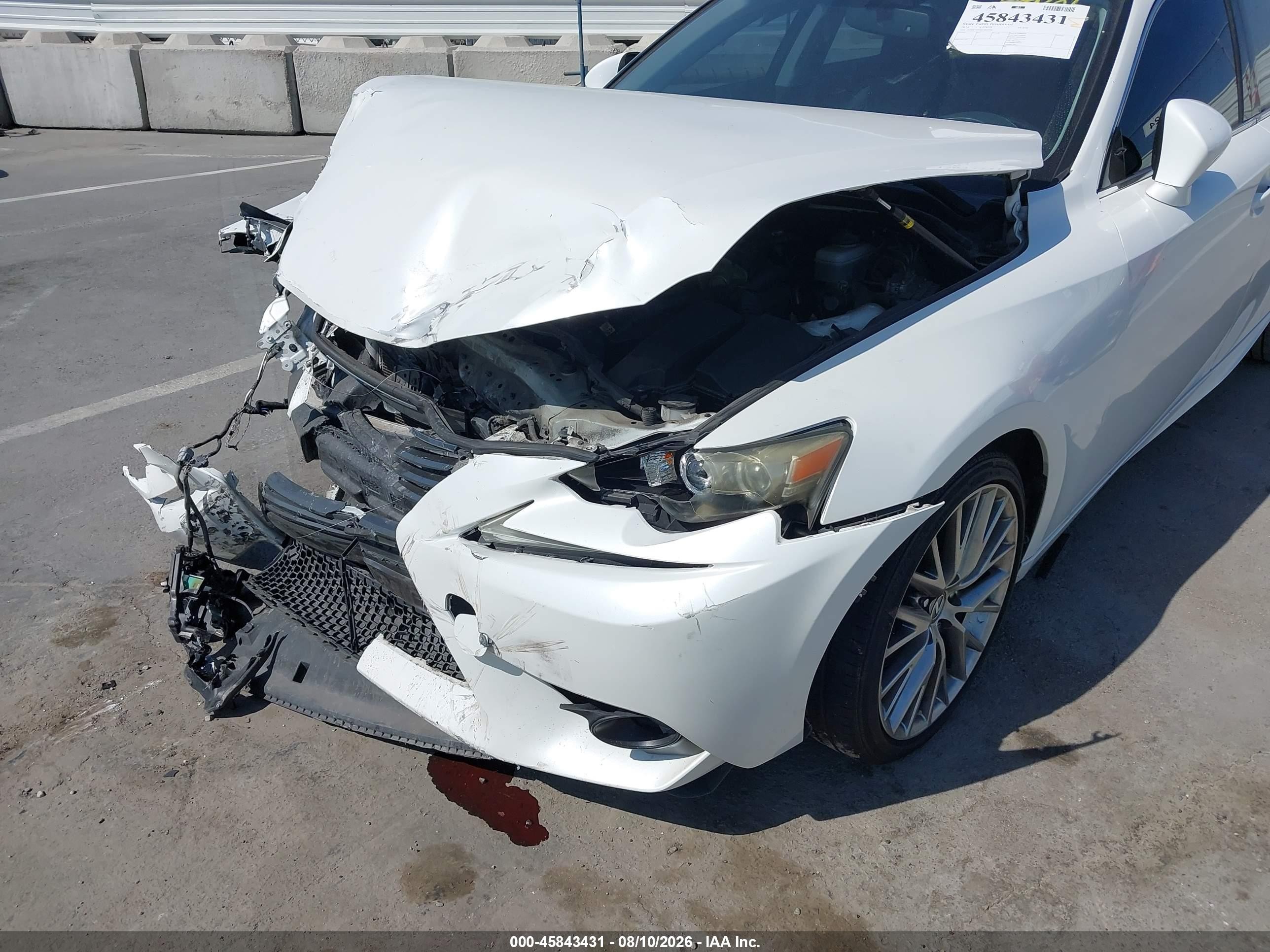 2014 Lexus Is 250   White vin: JTHBF1D2XE5022296