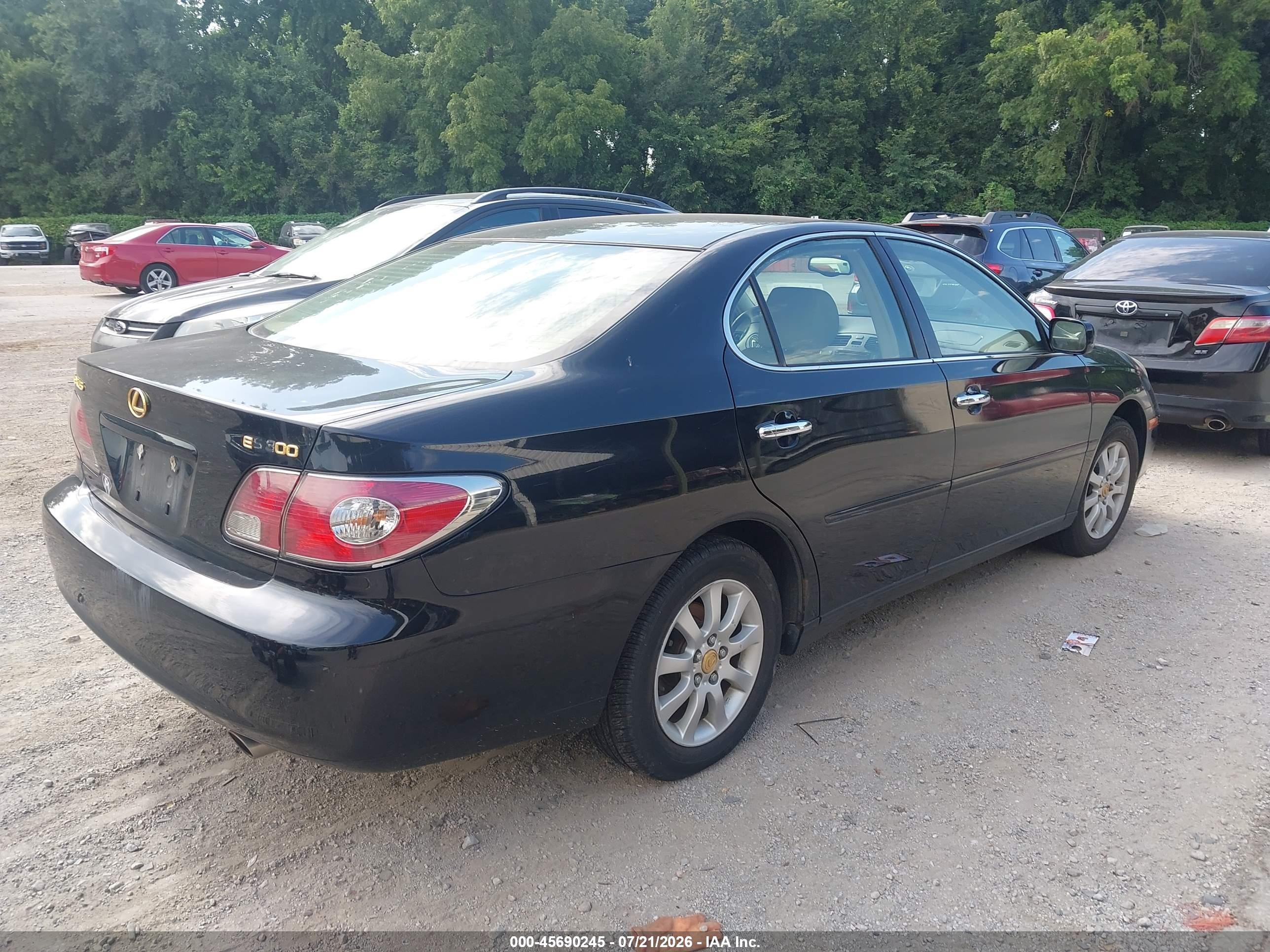 2003 Lexus Es 300   Black vin: JTHBF30G136015564