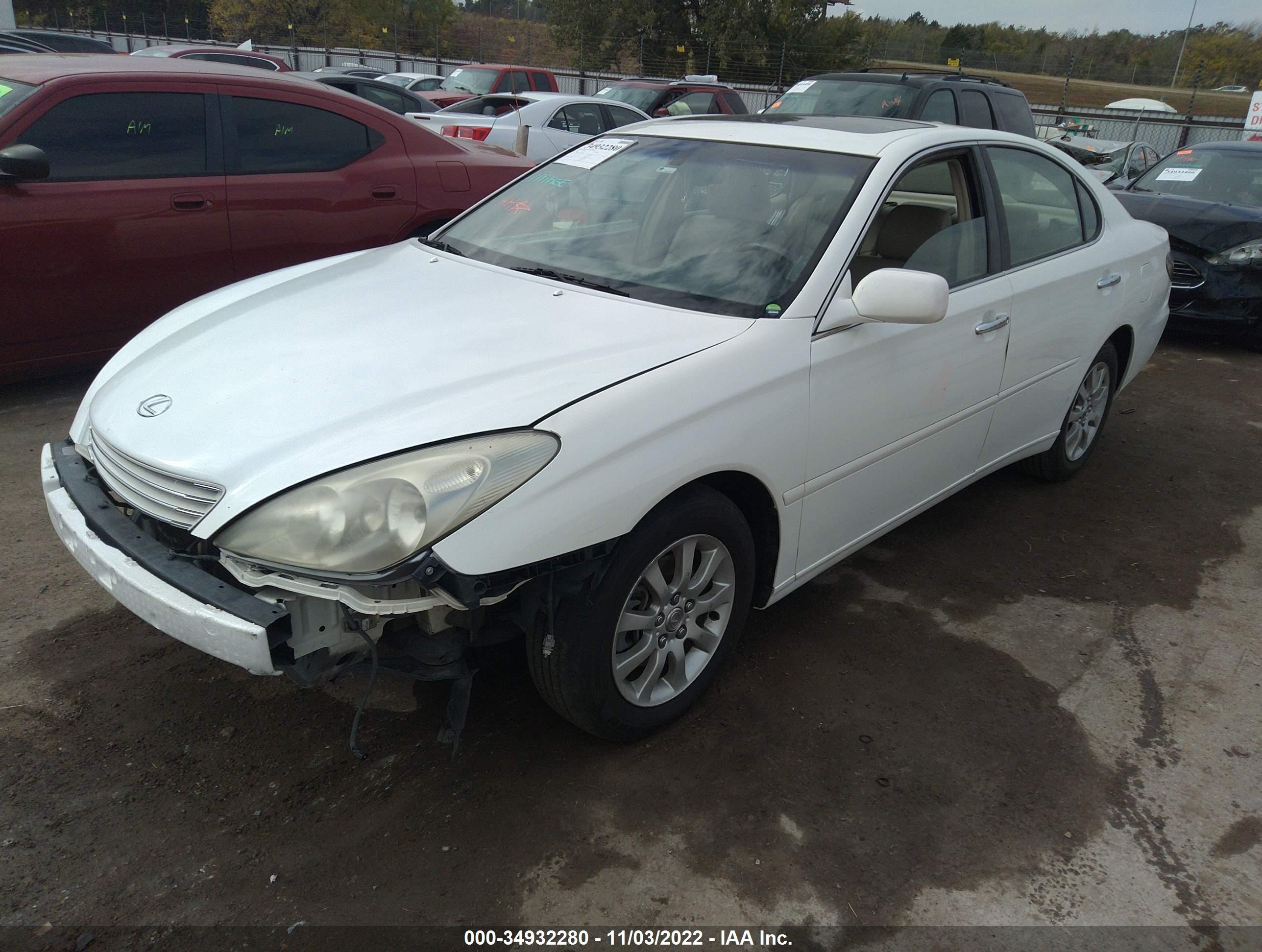 2002 Lexus Es 300 Base (a4) White vin: JTHBF30G220061440