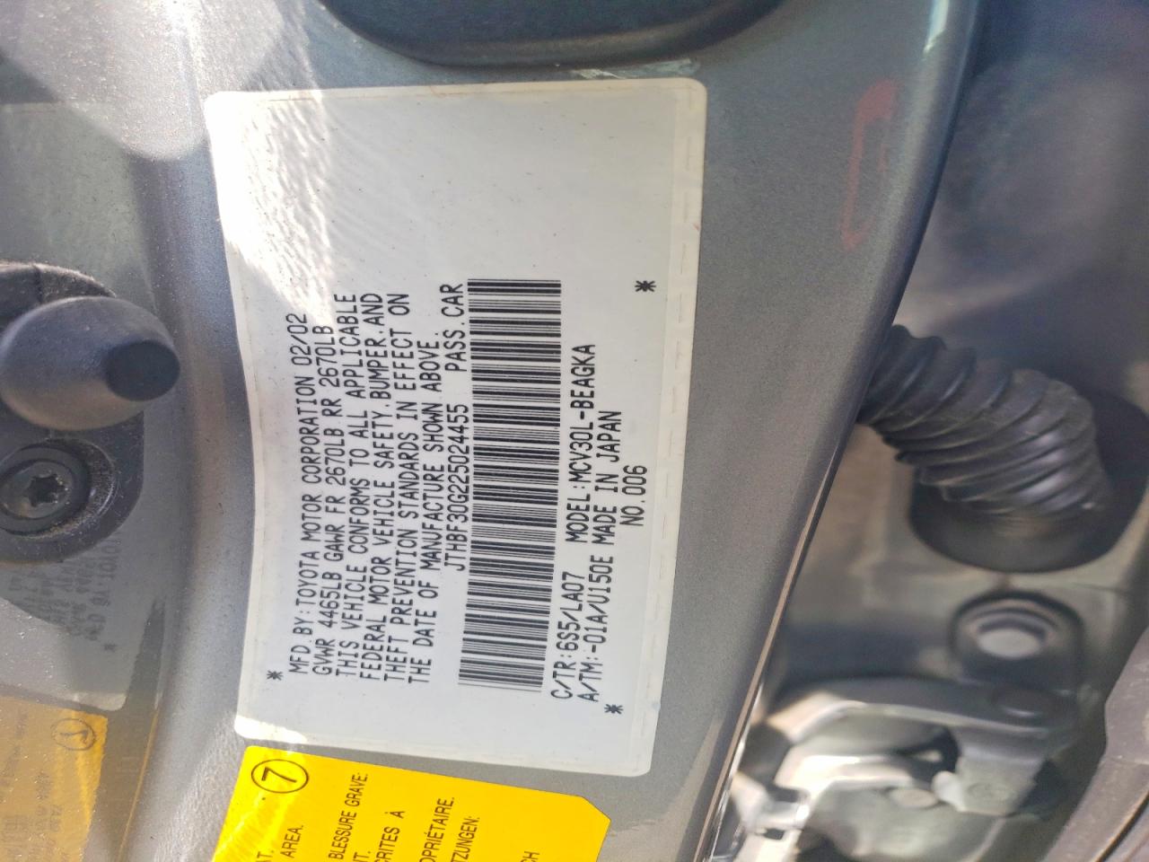 2002 Lexus Es 300 Gray vin: JTHBF30G225024455