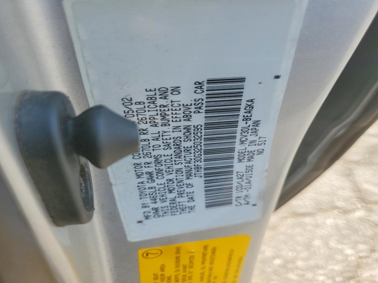 2002 Lexus Es 300 Gray vin: JTHBF30G325032595