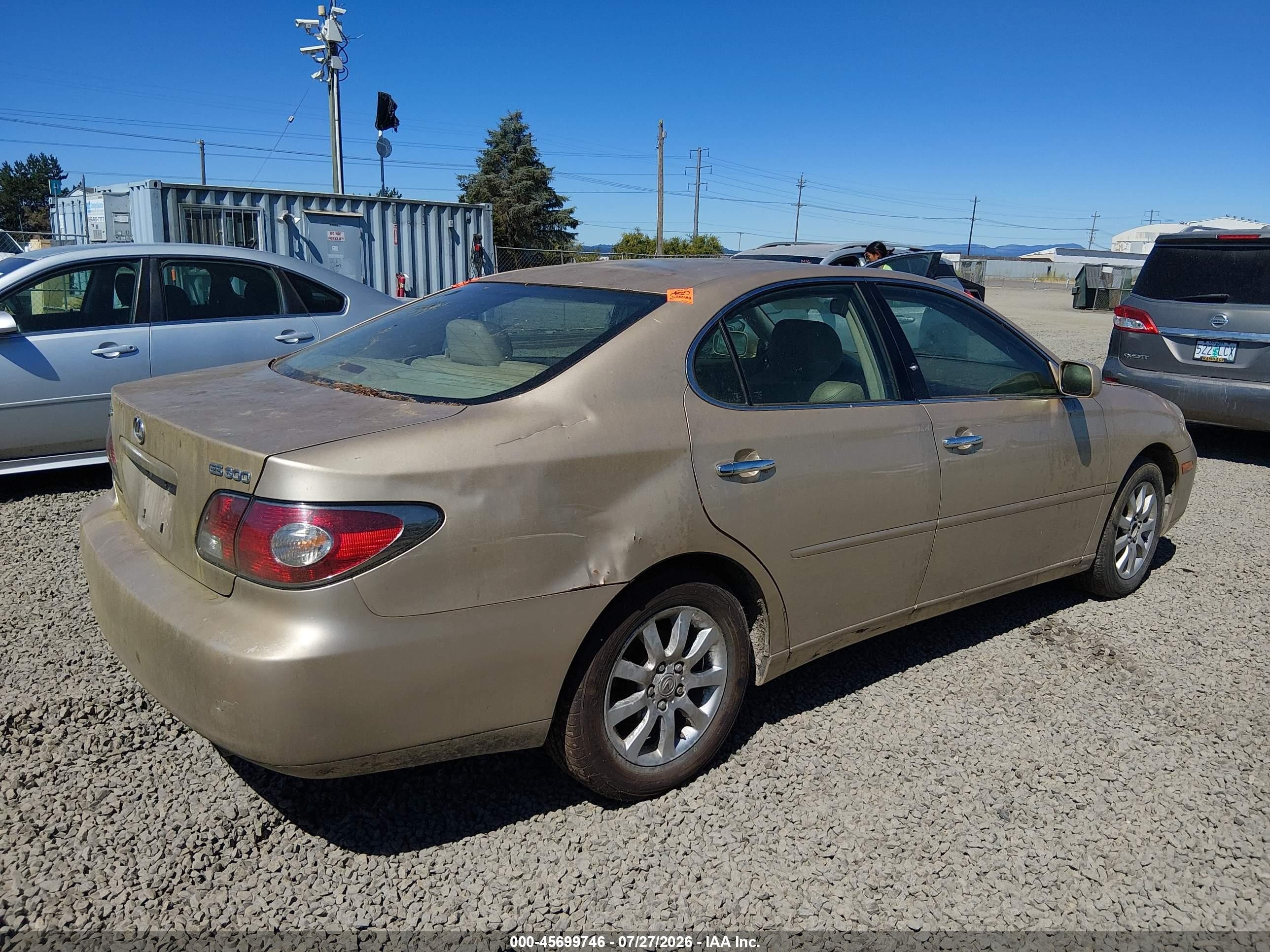 2002 Lexus Es 300   Золотой vin: JTHBF30G520075218