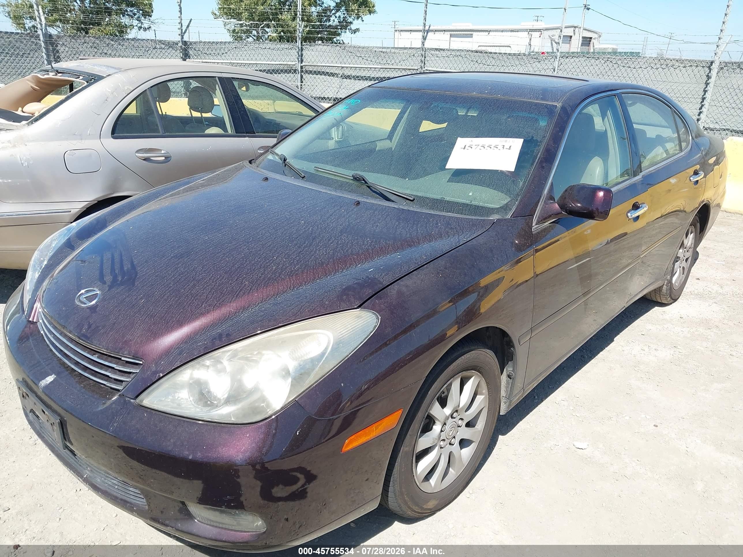 2003 Lexus Es 300   Burgundy vin: JTHBF30G630100421